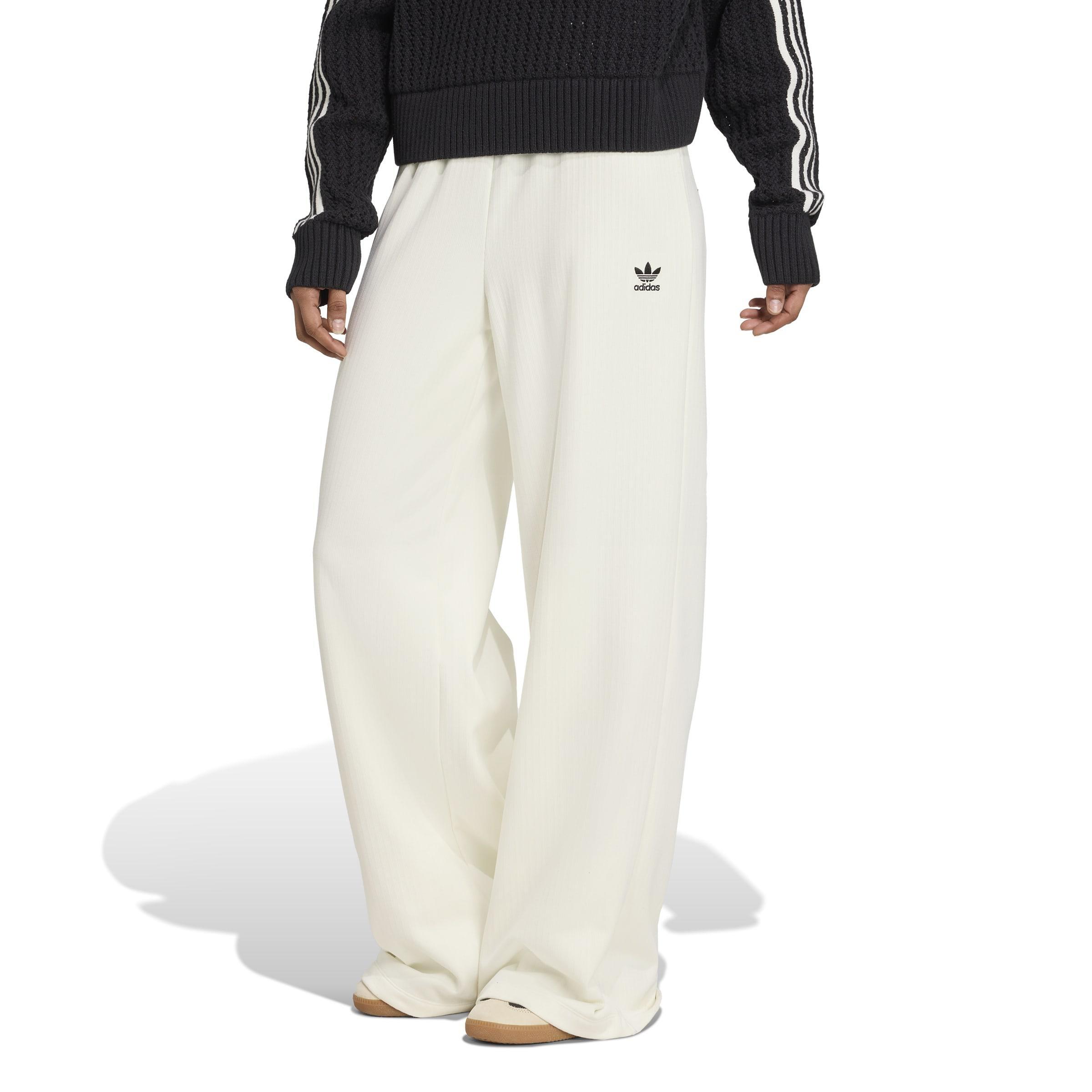 Essentials Winterized Wide Rib Tracksuit Bottoms, White, A701_ONE, large image number 13