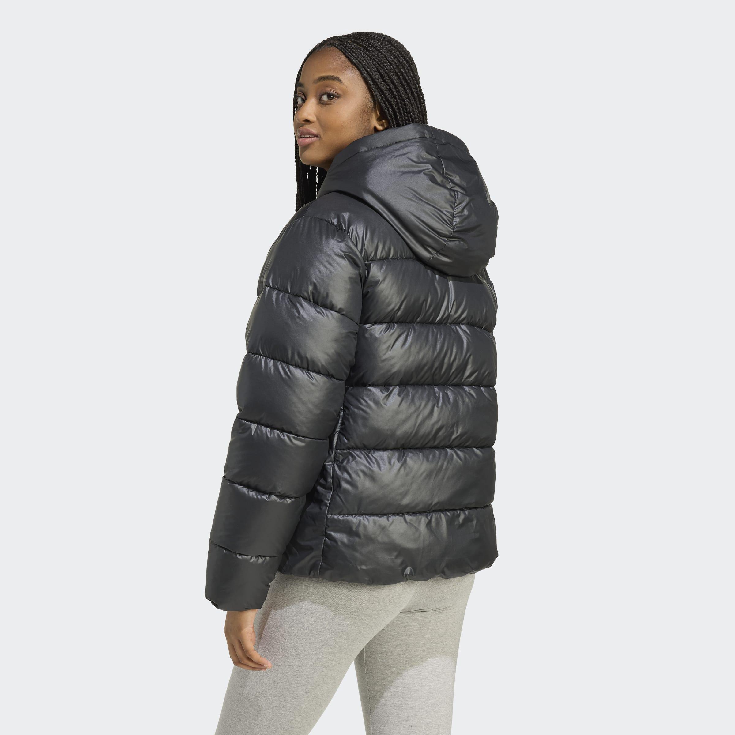 Essentials CLIMAWARM Synthetic Down Puffer Hooded Jackets, Black