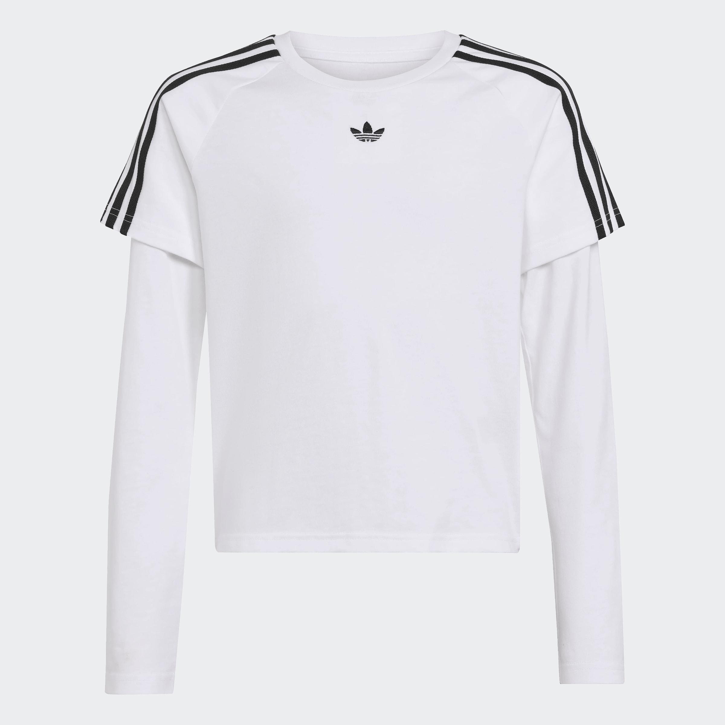 Kids Unisex Layered Long-Sleeve Top, White