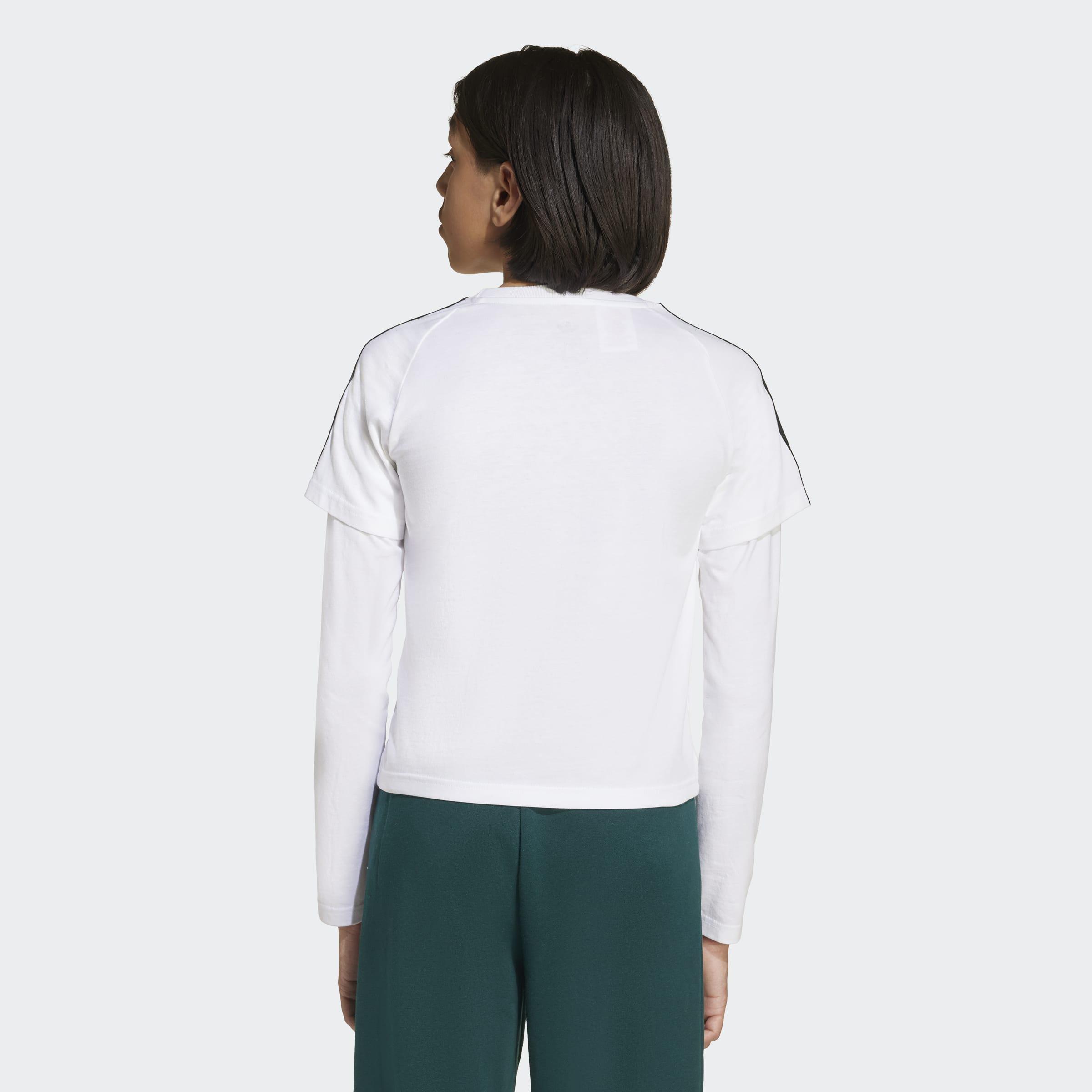 Kids Unisex Layered Long-Sleeve Top, White