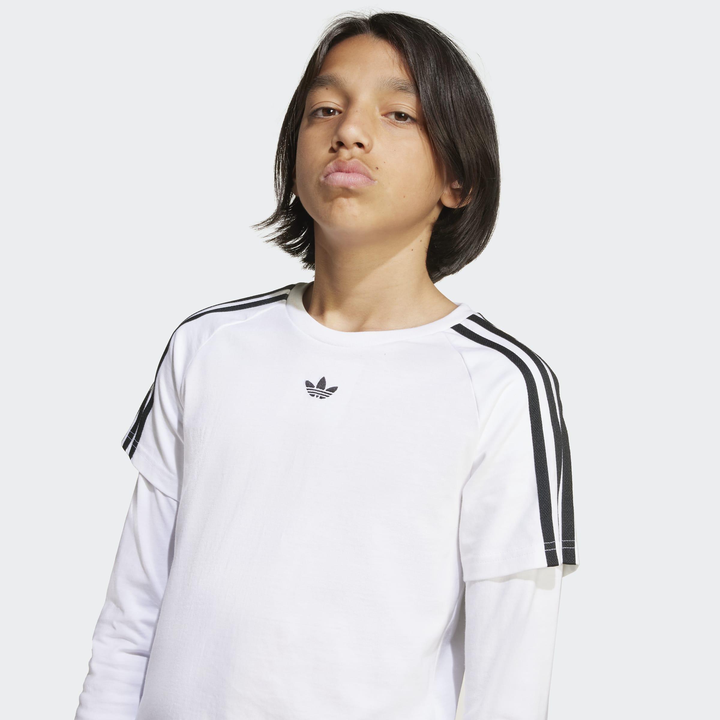 Kids Unisex Layered Long-Sleeve Top, White, A701_ONE, large image number 4