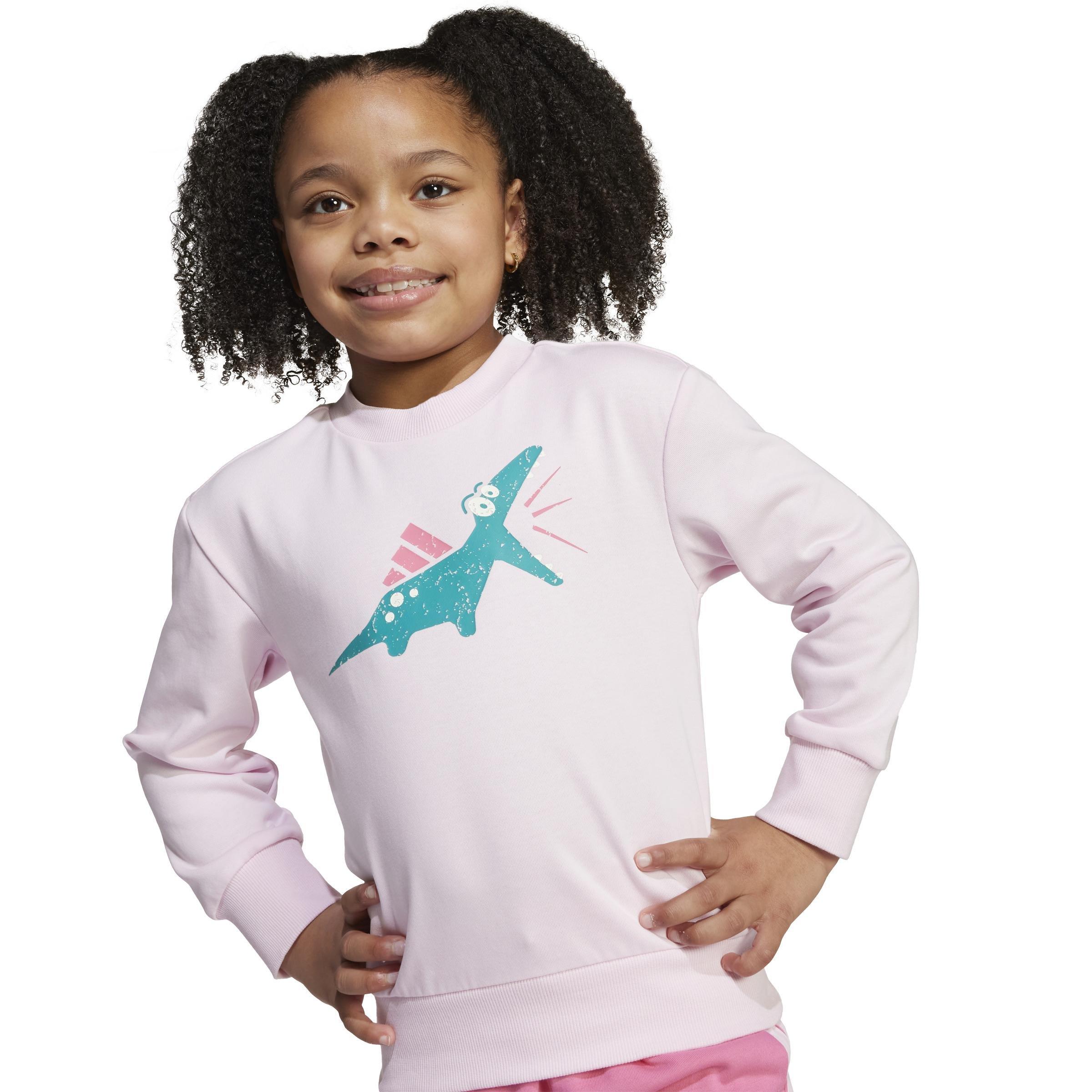 Kids Unisex Seasonal Essentials Adiraptor Fleece Jogger Set Little, Pink, , large image number 4