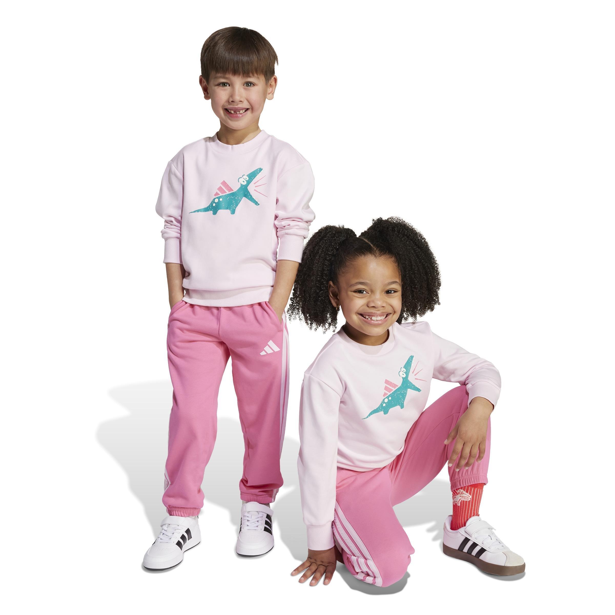 Kids Unisex Seasonal Essentials Adiraptor Fleece Jogger Set Little, Pink, , large image number 6