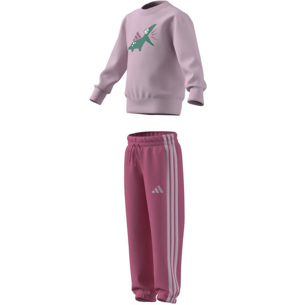 Kids Unisex Seasonal Essentials Adiraptor Fleece Jogger Set Little, Pink, , large image number 8