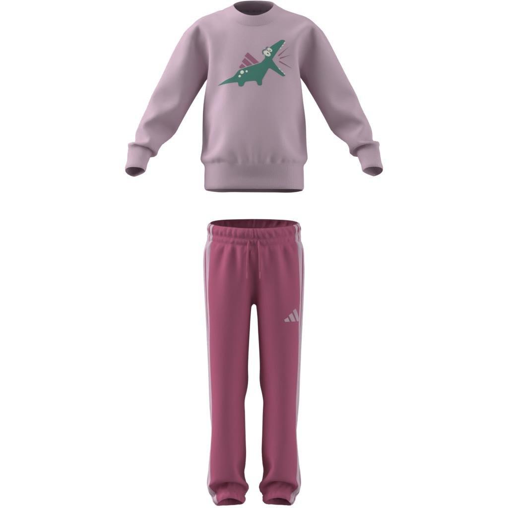Kids Unisex Seasonal Essentials Adiraptor Fleece Jogger Set Little, Pink, , large image number 13