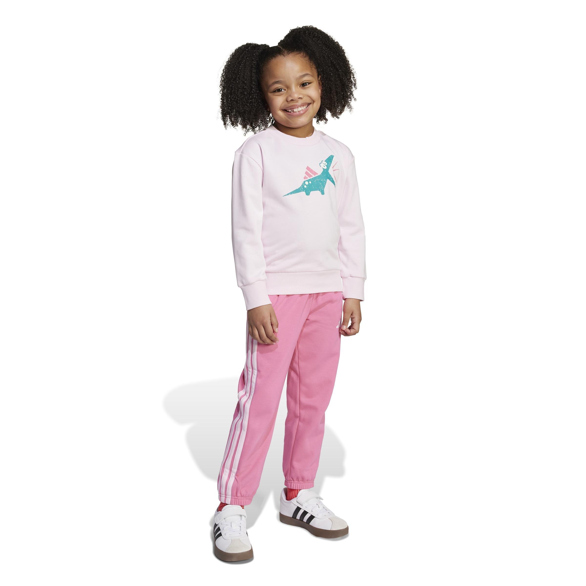 Kids Unisex Seasonal Essentials Adiraptor Fleece Jogger Set Little, Pink, , large image number 14