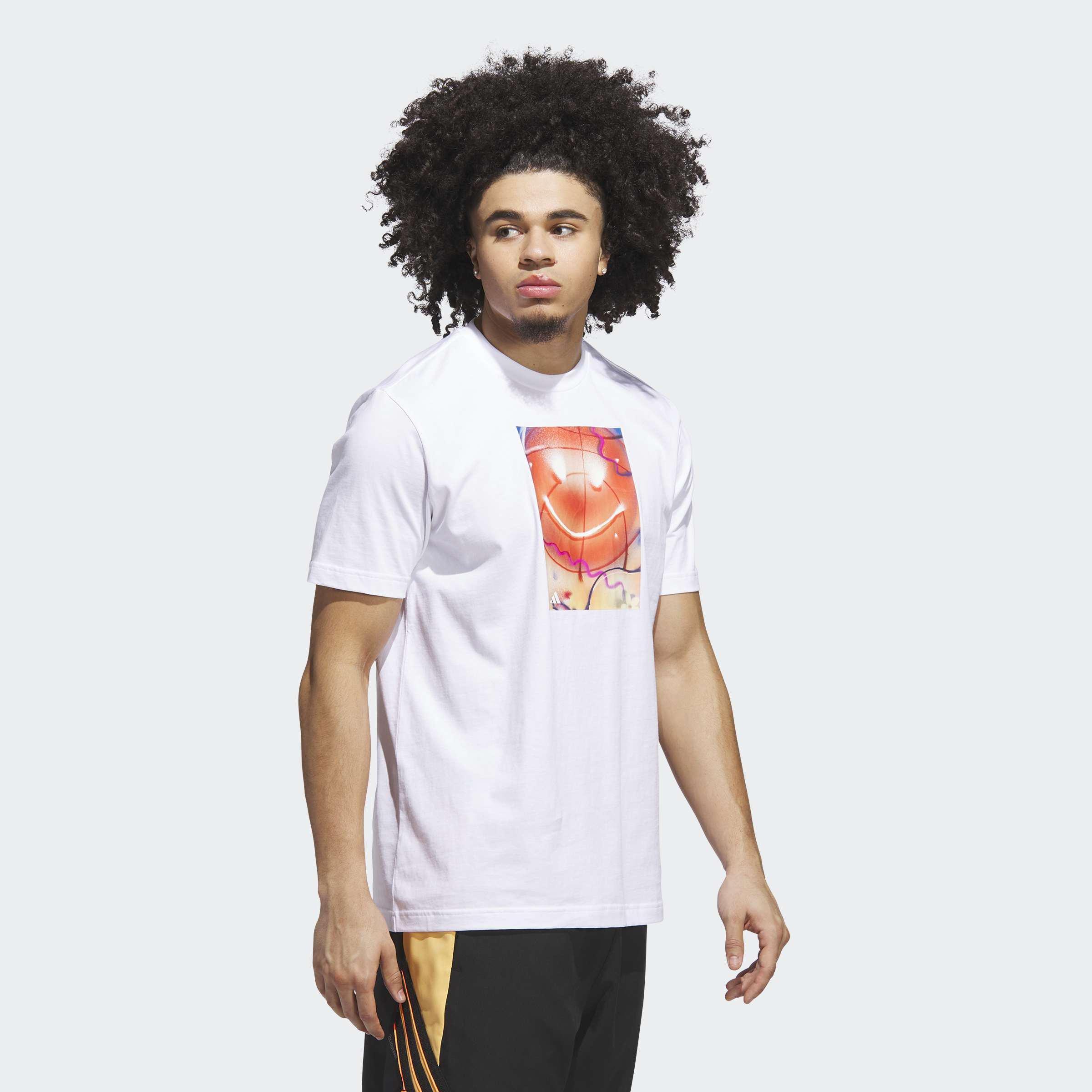 Basketball Is Happiness Graphic T-Shirt, White, A701_ONE, large image number 4