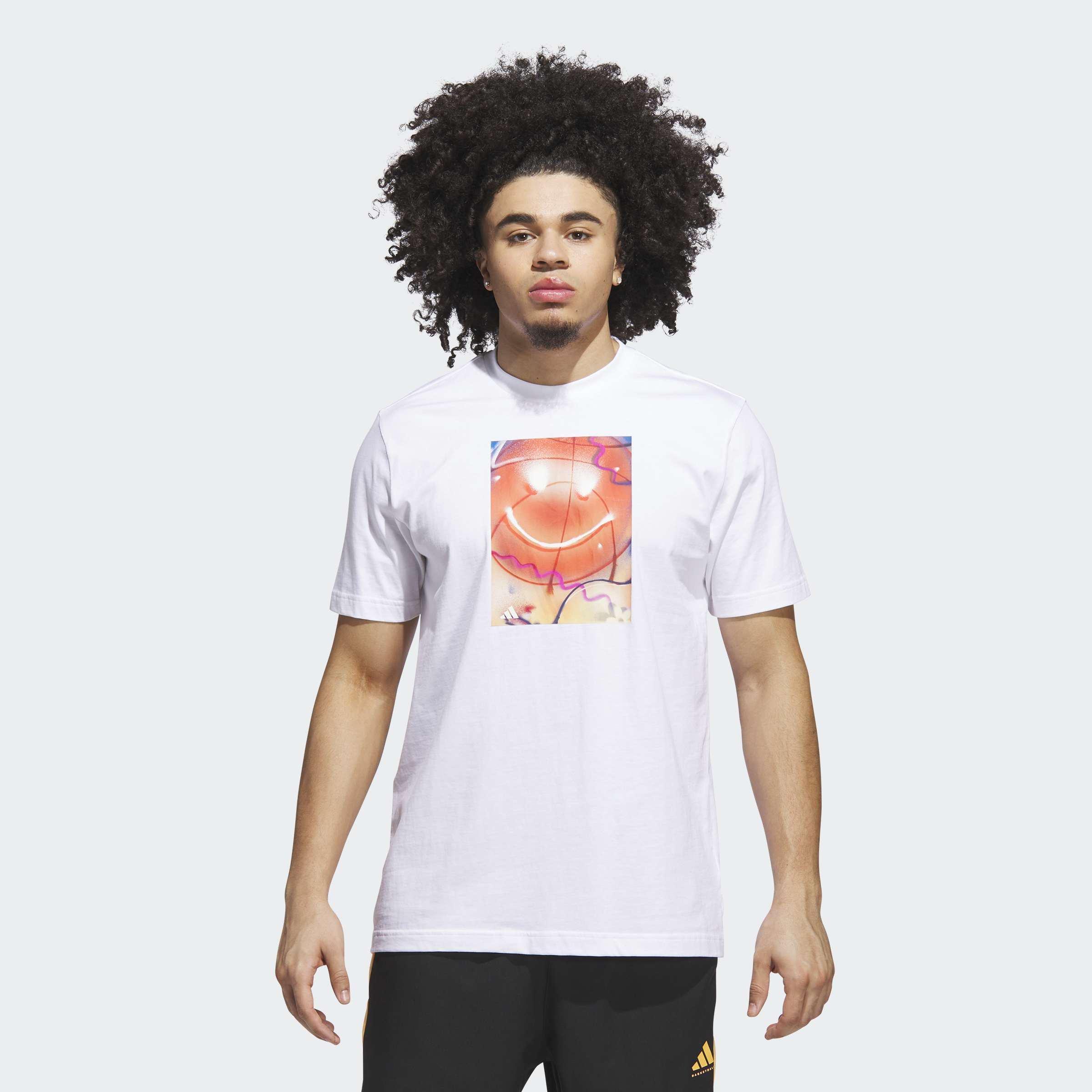 Basketball Is Happiness Graphic T-Shirt, White, A701_ONE, large image number 5