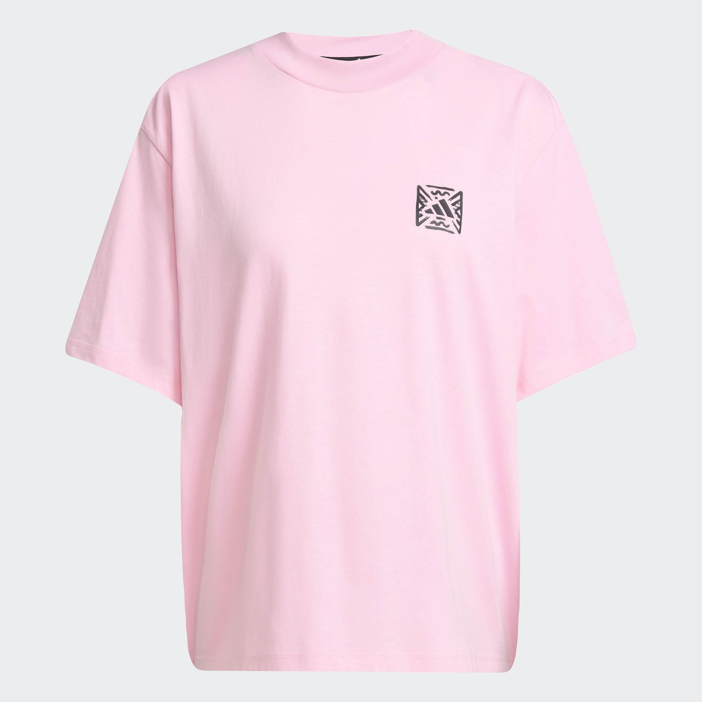 Animal Loose Graphic T-Shirt, Pink