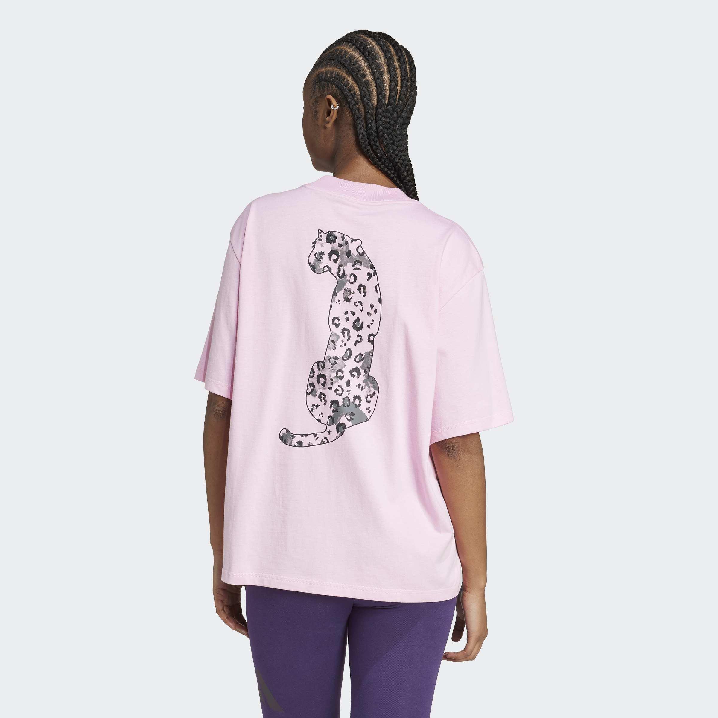 Animal Loose Graphic T-Shirt, Pink