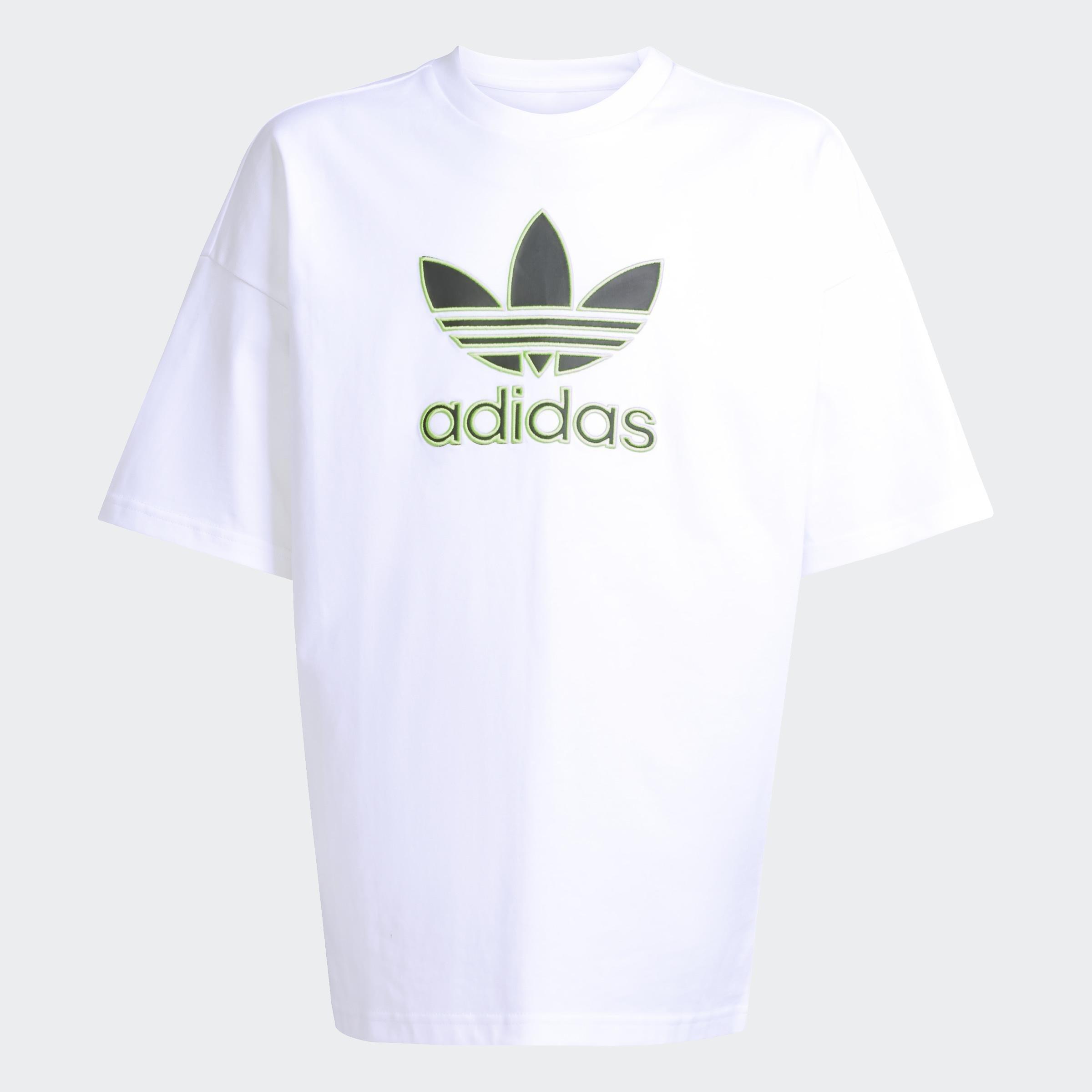 Kids Unisex Oversize Trefoil T-Shirt, White, A701_ONE, medium