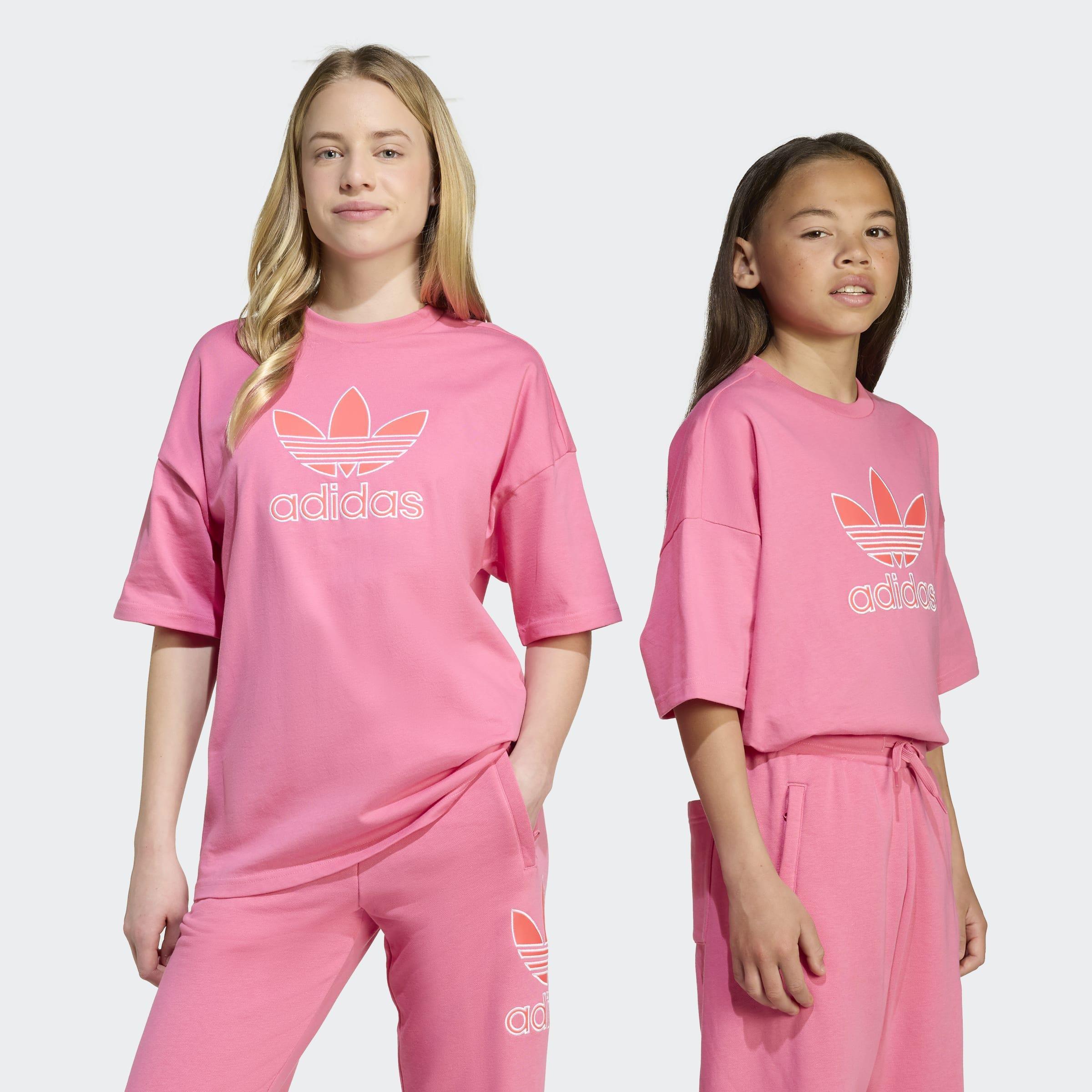 Kids Unisex Oversize Trefoil T-Shirt, Pink, , large image number 7