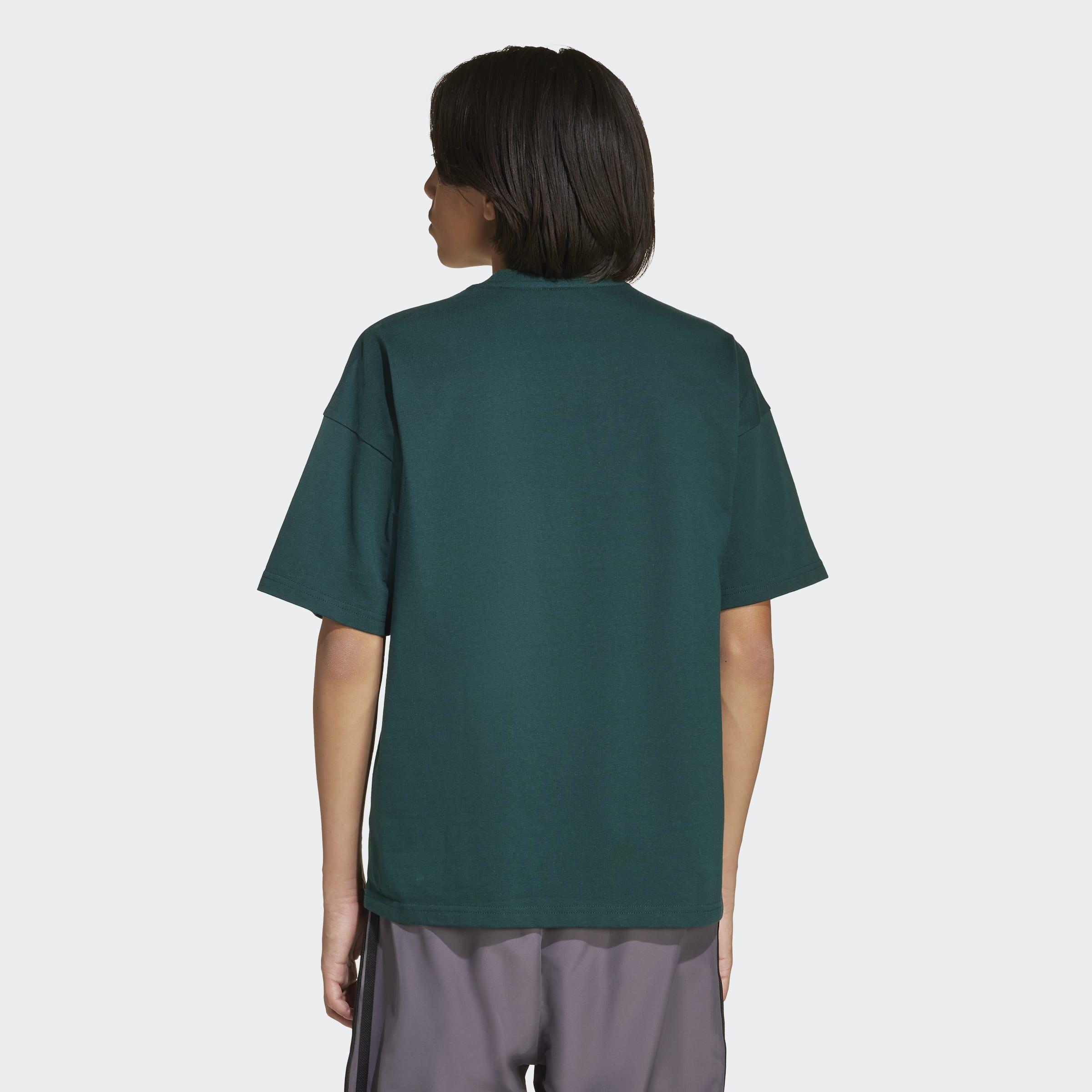 Kids Unisex Oversize Trefoil T-Shirt, Green, A701_ONE, medium