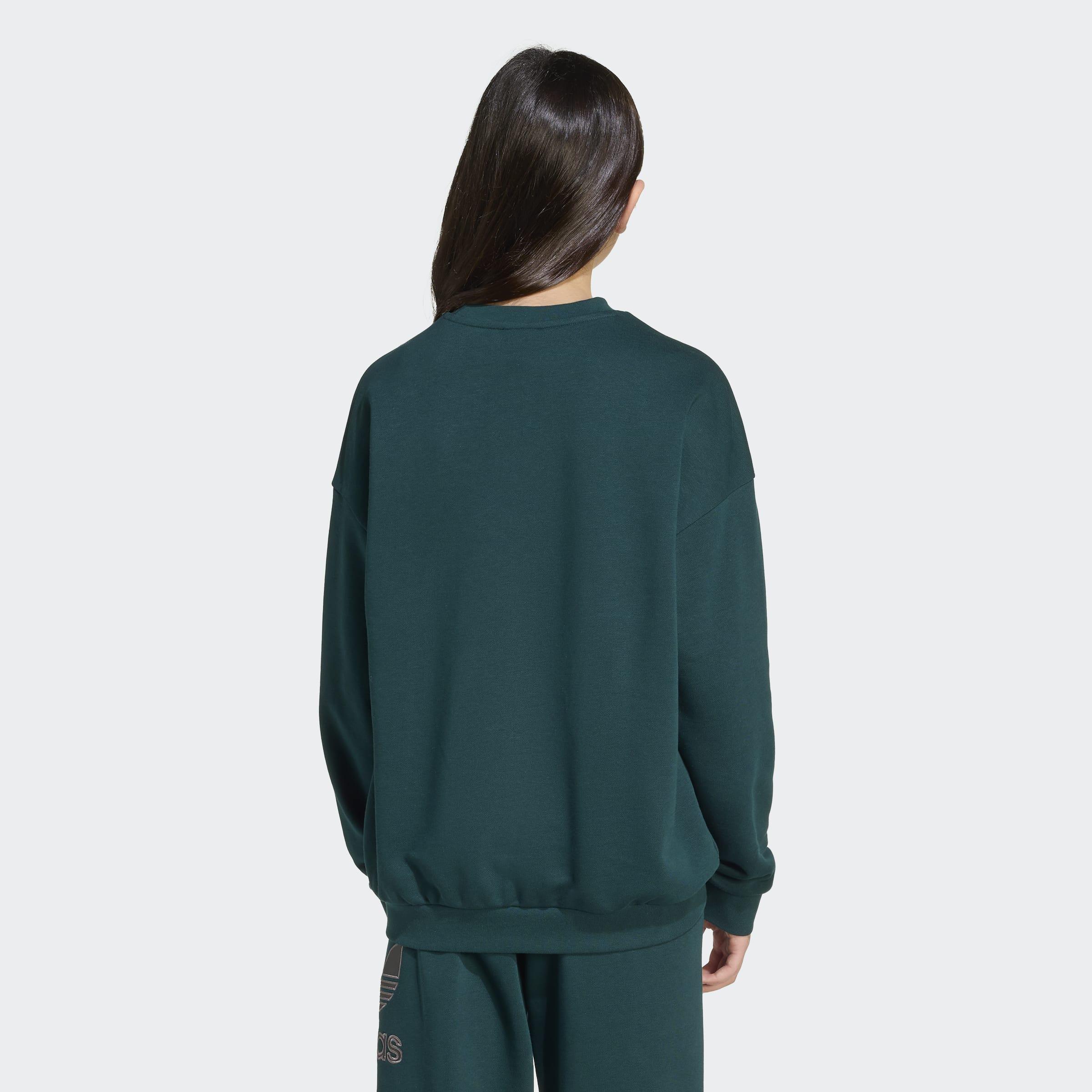 Kids Unisex Trefoil Crew, Green, A701_ONE, large image number 1
