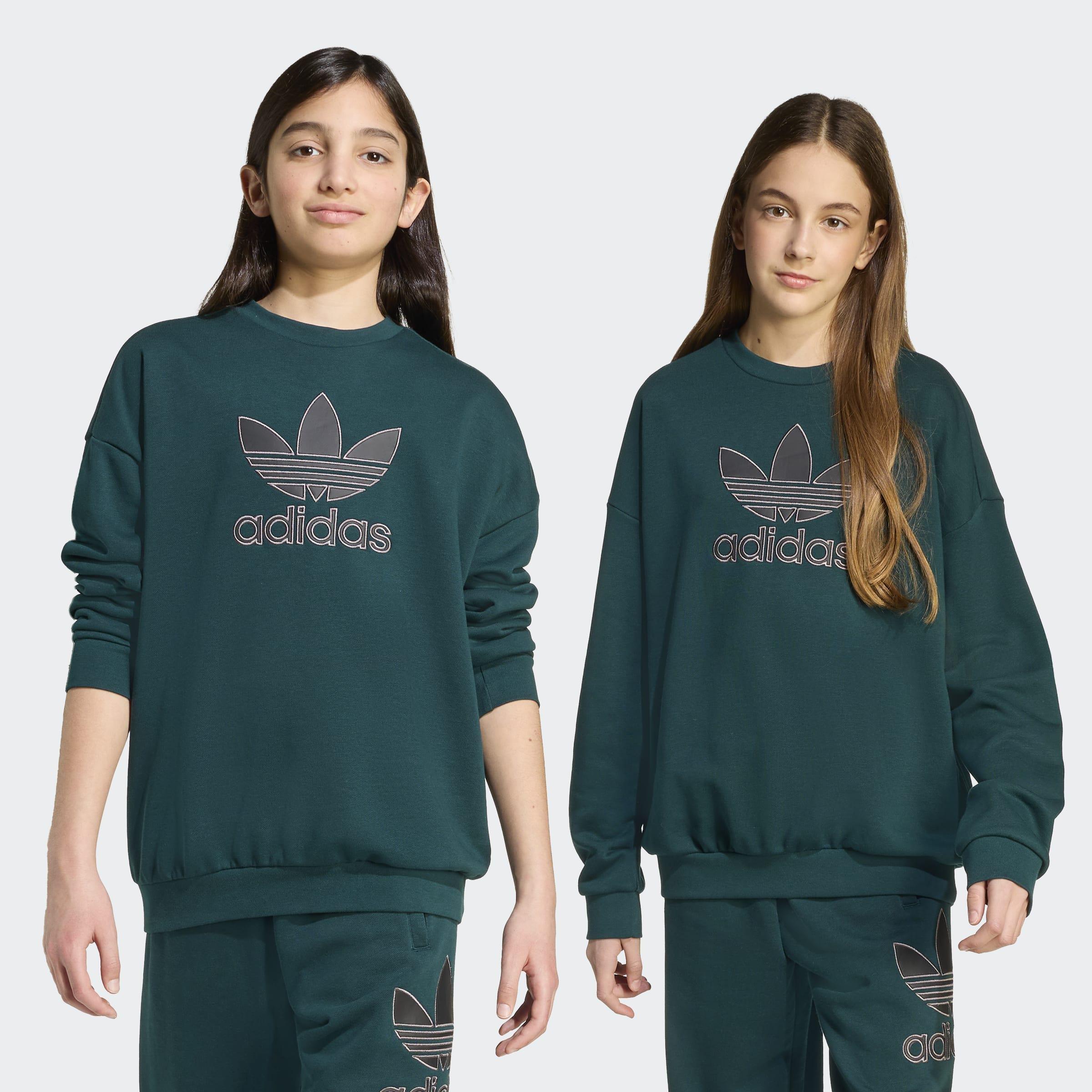 Kids Unisex Trefoil Crew, Green, A701_ONE, large image number 6
