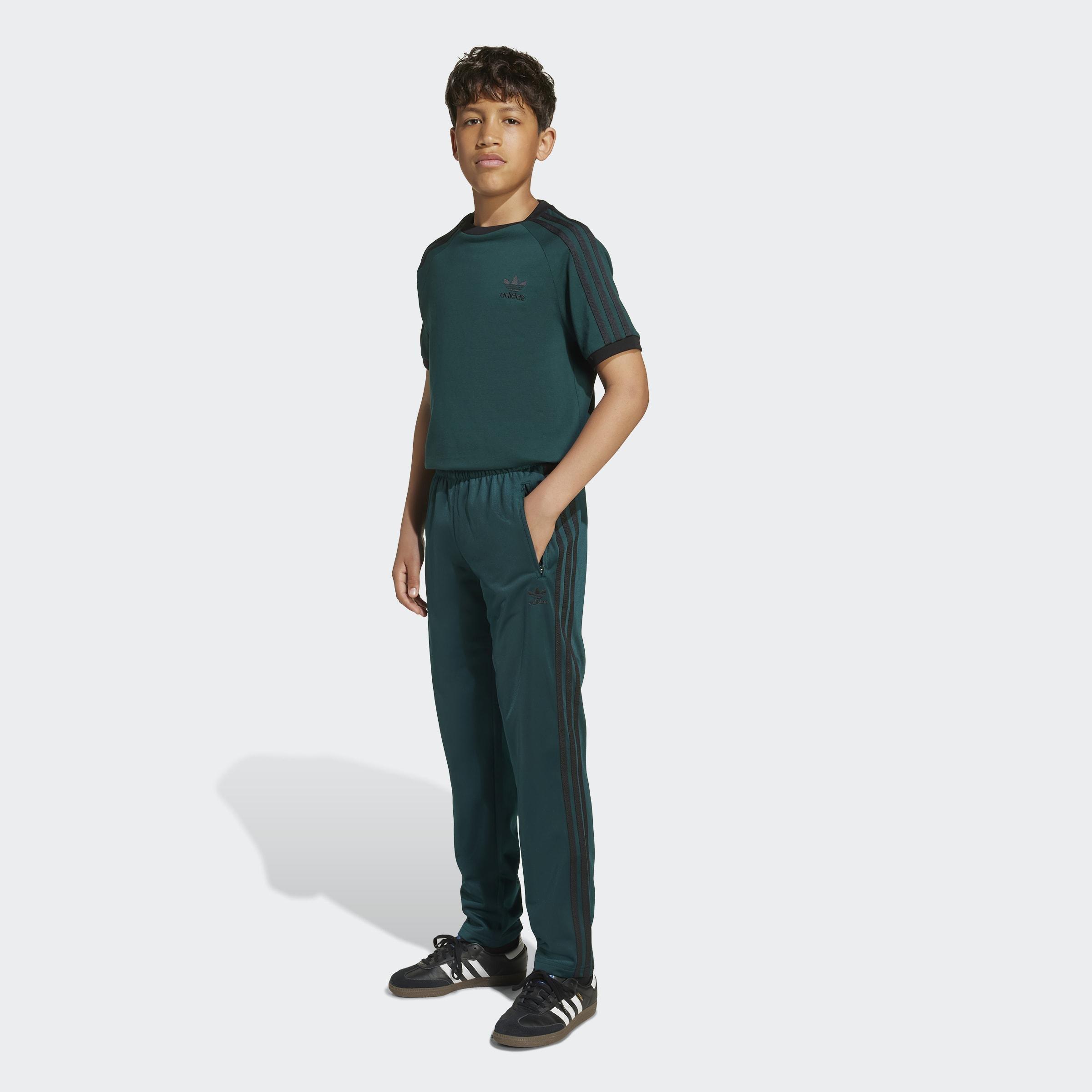 Kids Unisex Adicolor Firebird Tracksuit Bottoms, Green, A701_ONE, large image number 7