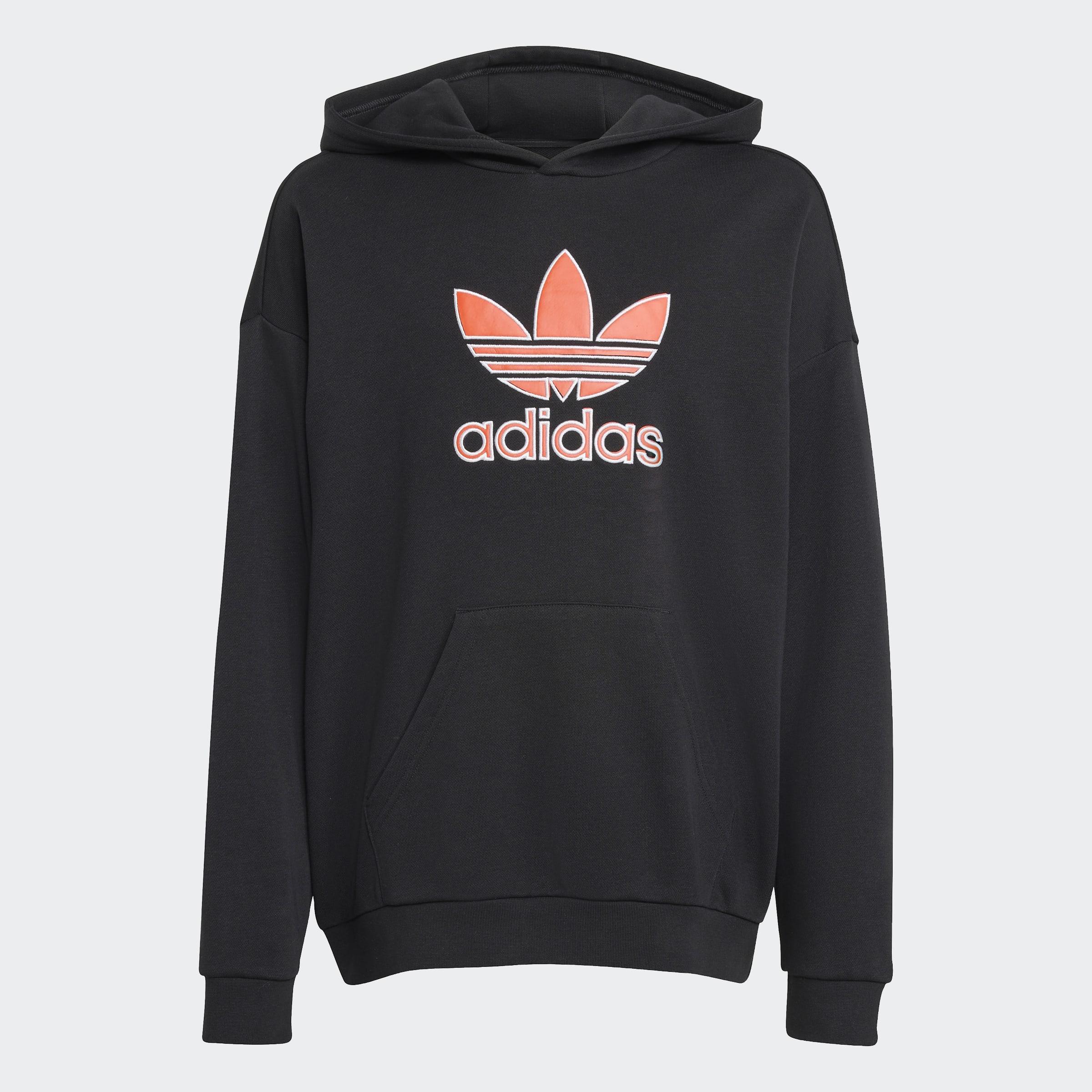 Kids Unisex Big Logo Oversized Hoodie, Black, A701_ONE, medium