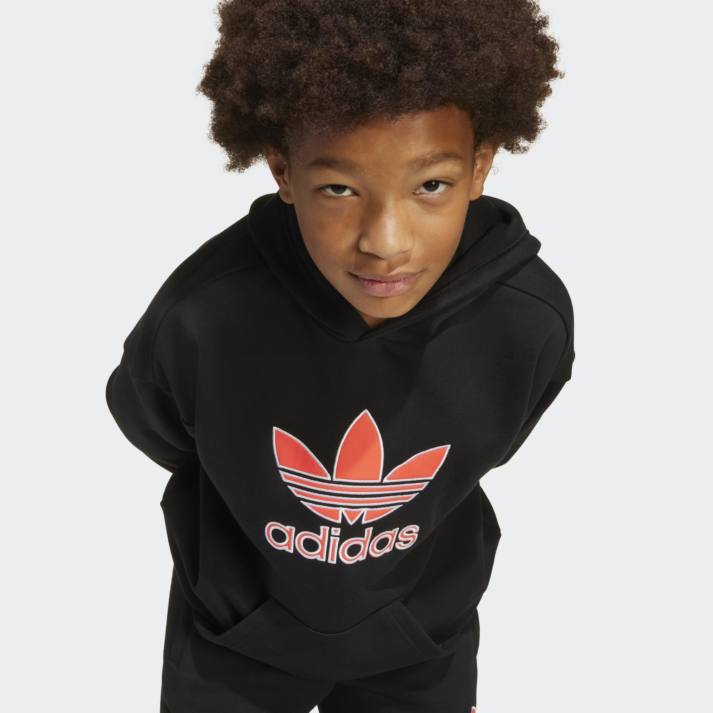 Kids Unisex Big Logo Oversized Hoodie, Black, A701_ONE, large image number 4
