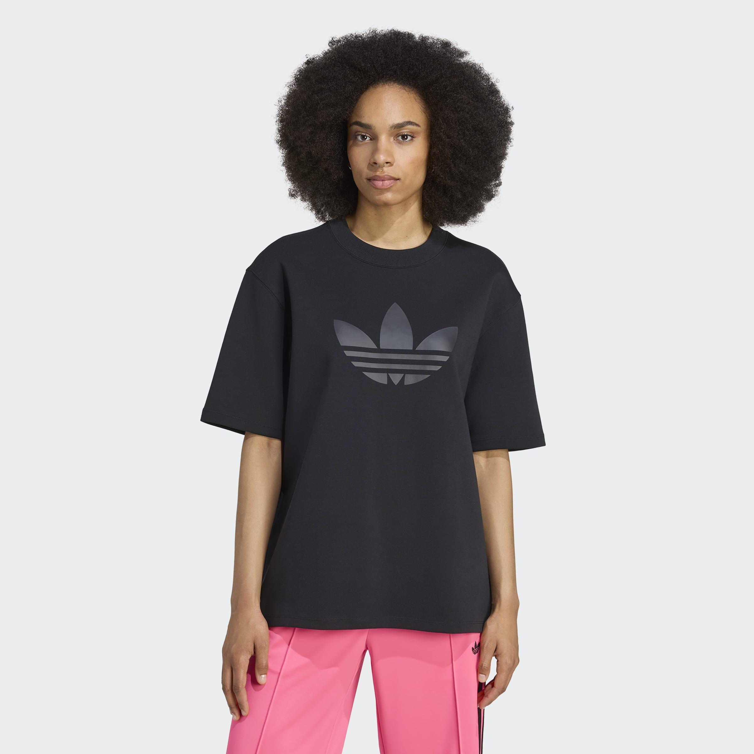 Adicolor Spacer Oversized Trefoil T-Shirt, Black, A701_ONE, large image number 4