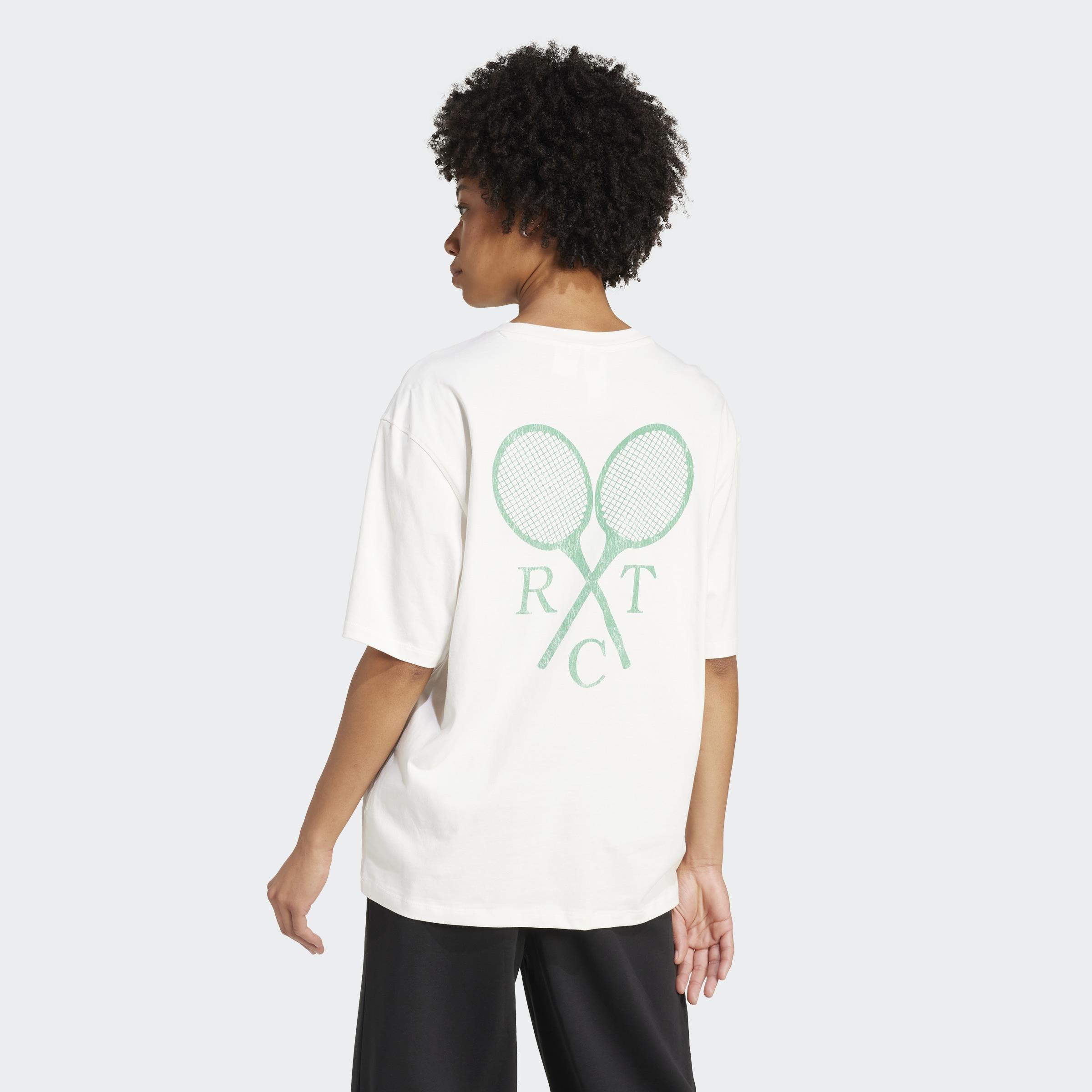 Retro Tennis Boyfriend T-Shirt, White