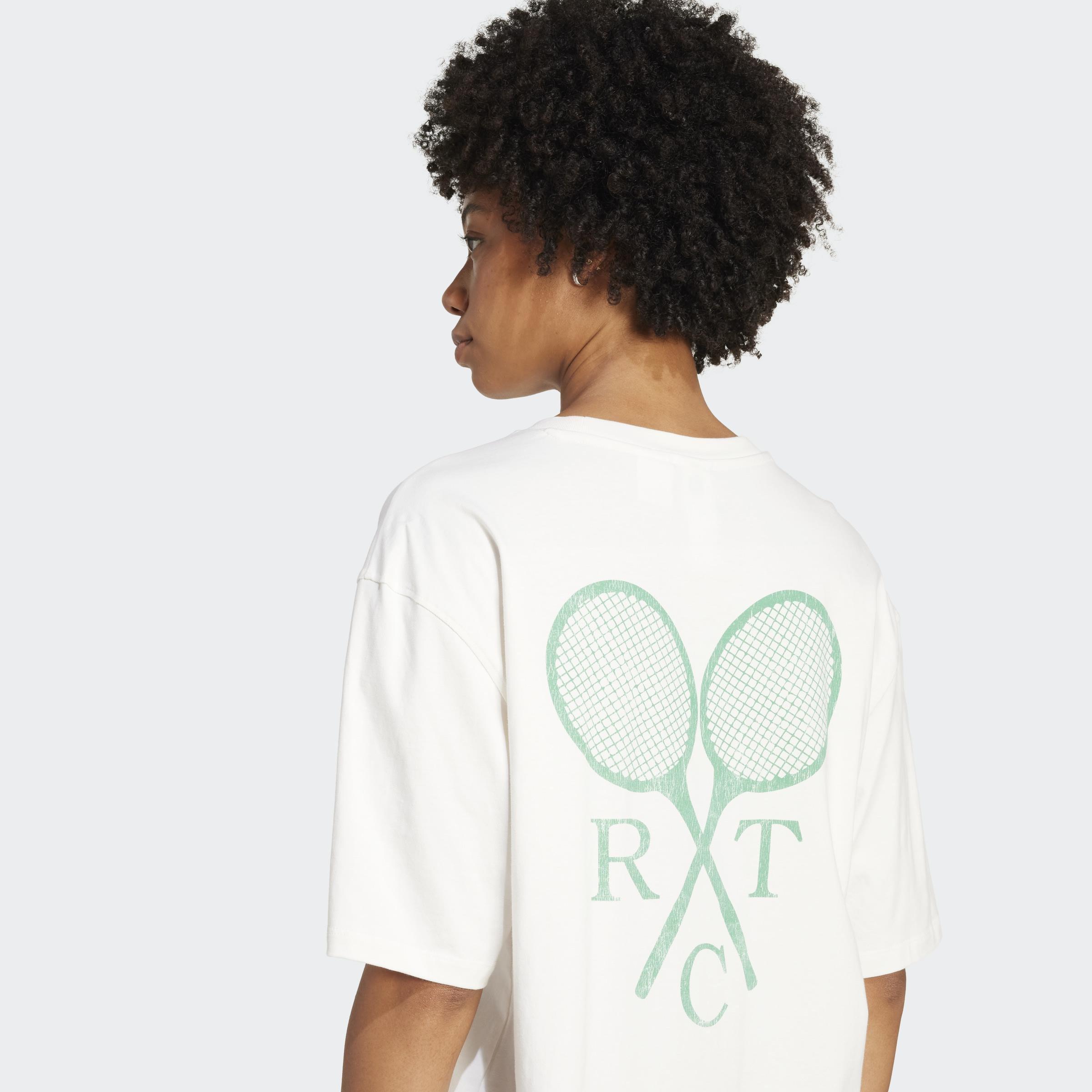 Retro Tennis Boyfriend T-Shirt, White, A701_ONE, large image number 2