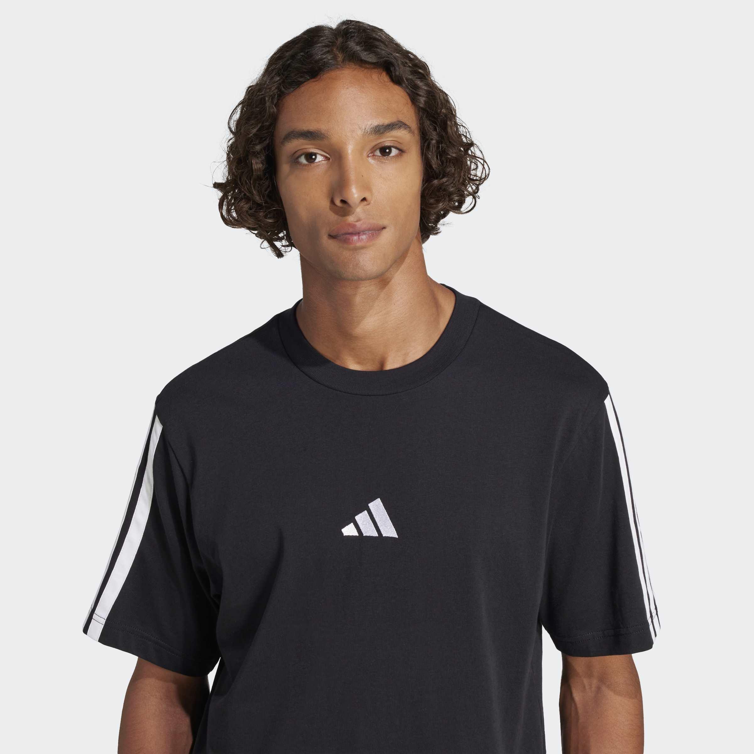 Essentials 3-Stripes Single Jersey T-Shirt, Black, A701_ONE, large image number 2