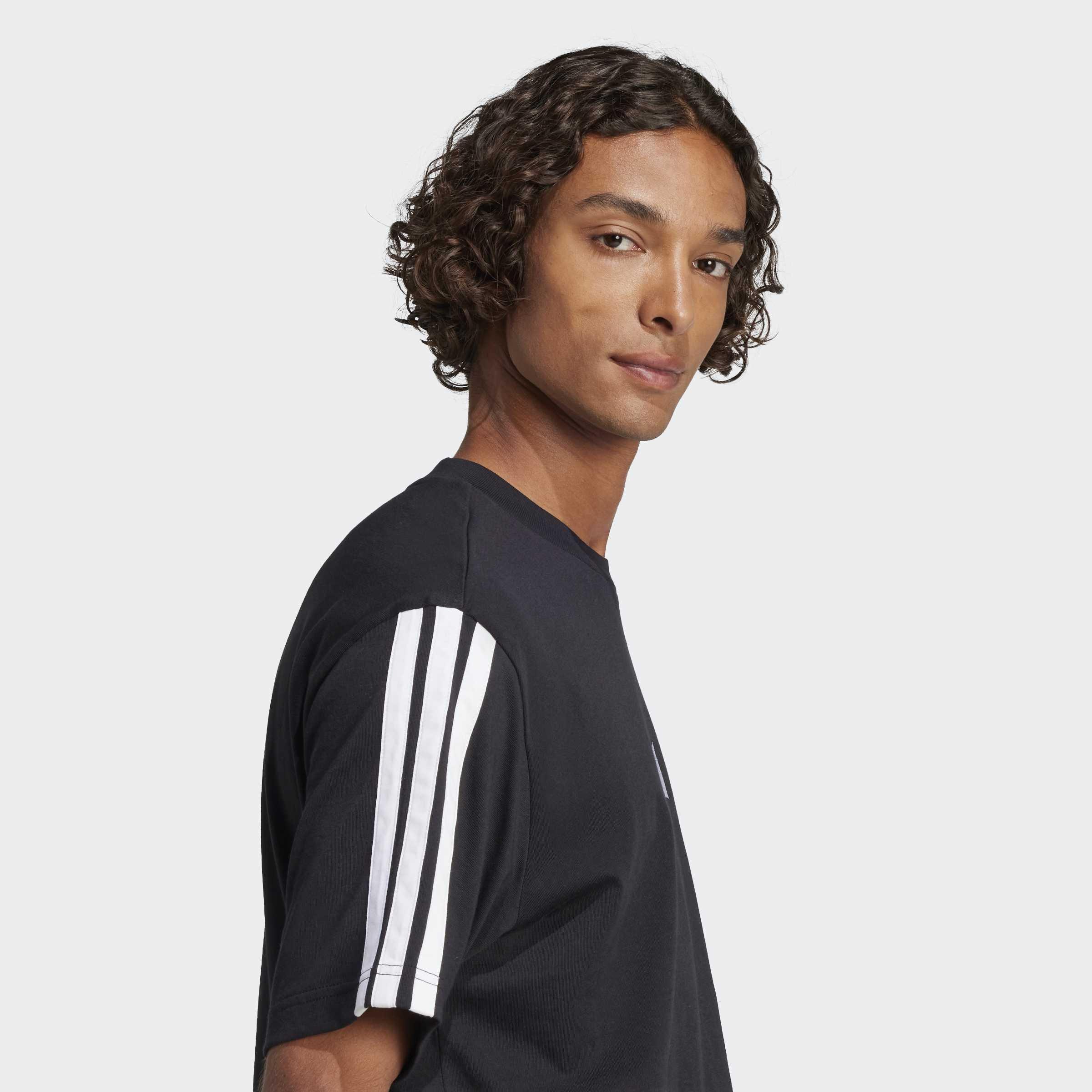 Essentials 3-Stripes Single Jersey T-Shirt, Black, A701_ONE, large image number 3