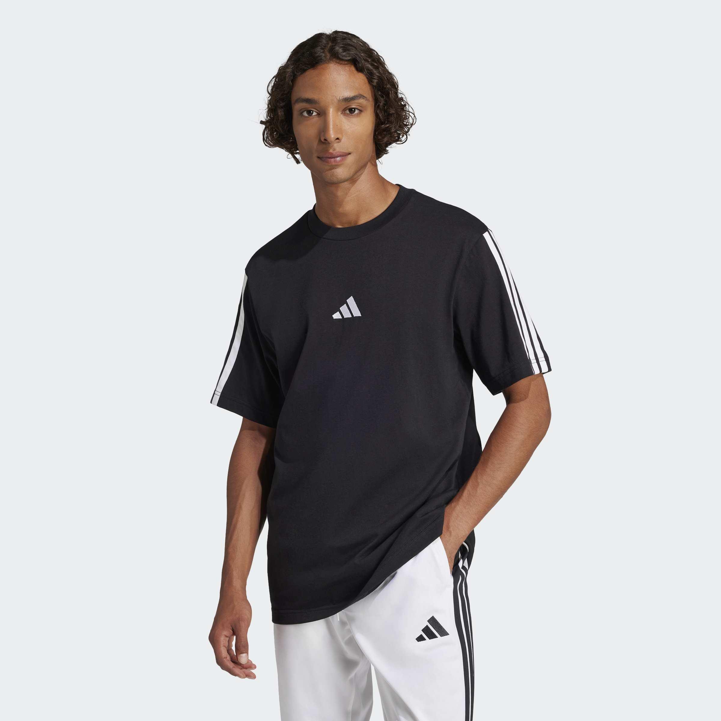 Essentials 3-Stripes Single Jersey T-Shirt, Black, A701_ONE, large image number 5