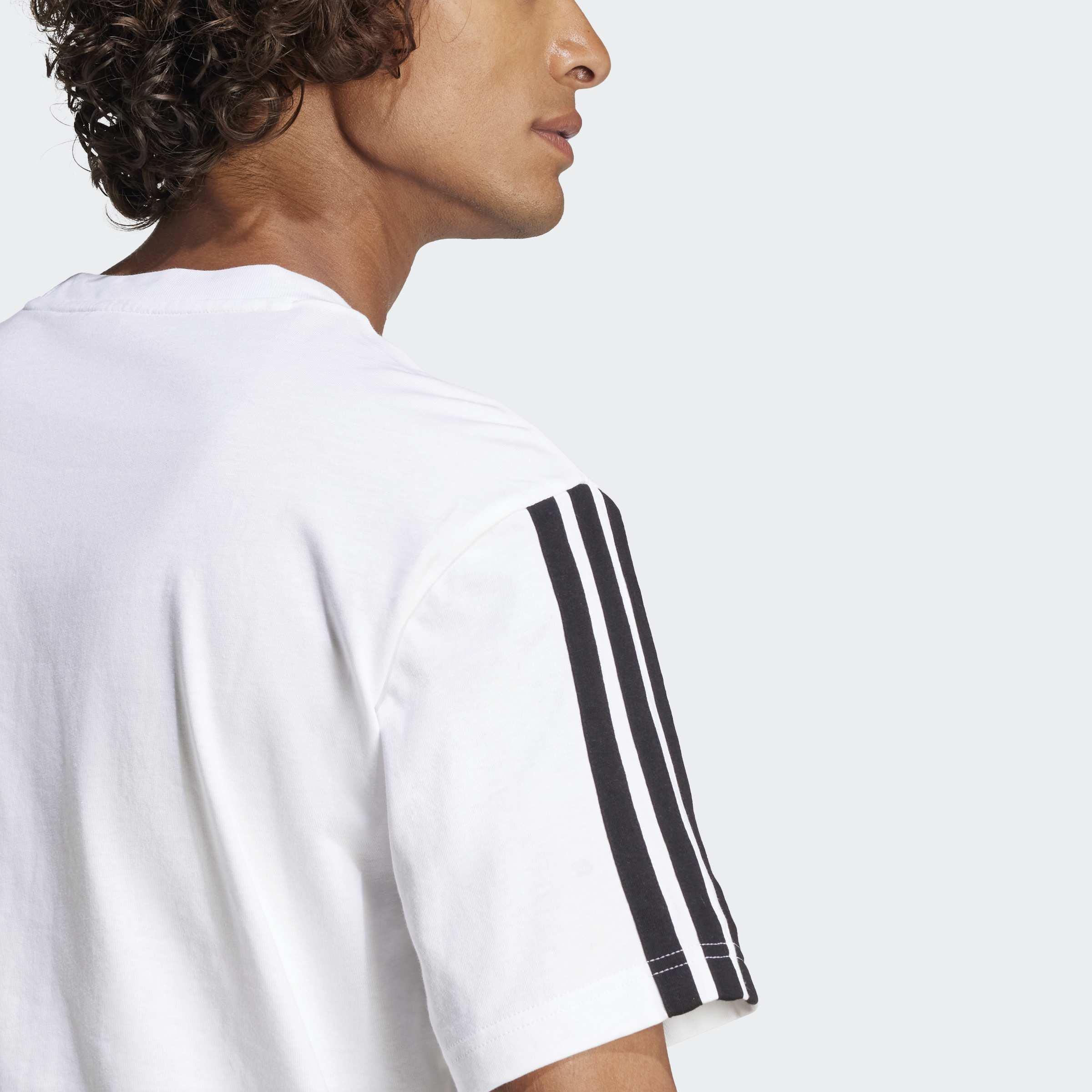 Essentials 3-Stripes Single Jersey T-Shirt, White, A701_ONE, large image number 2