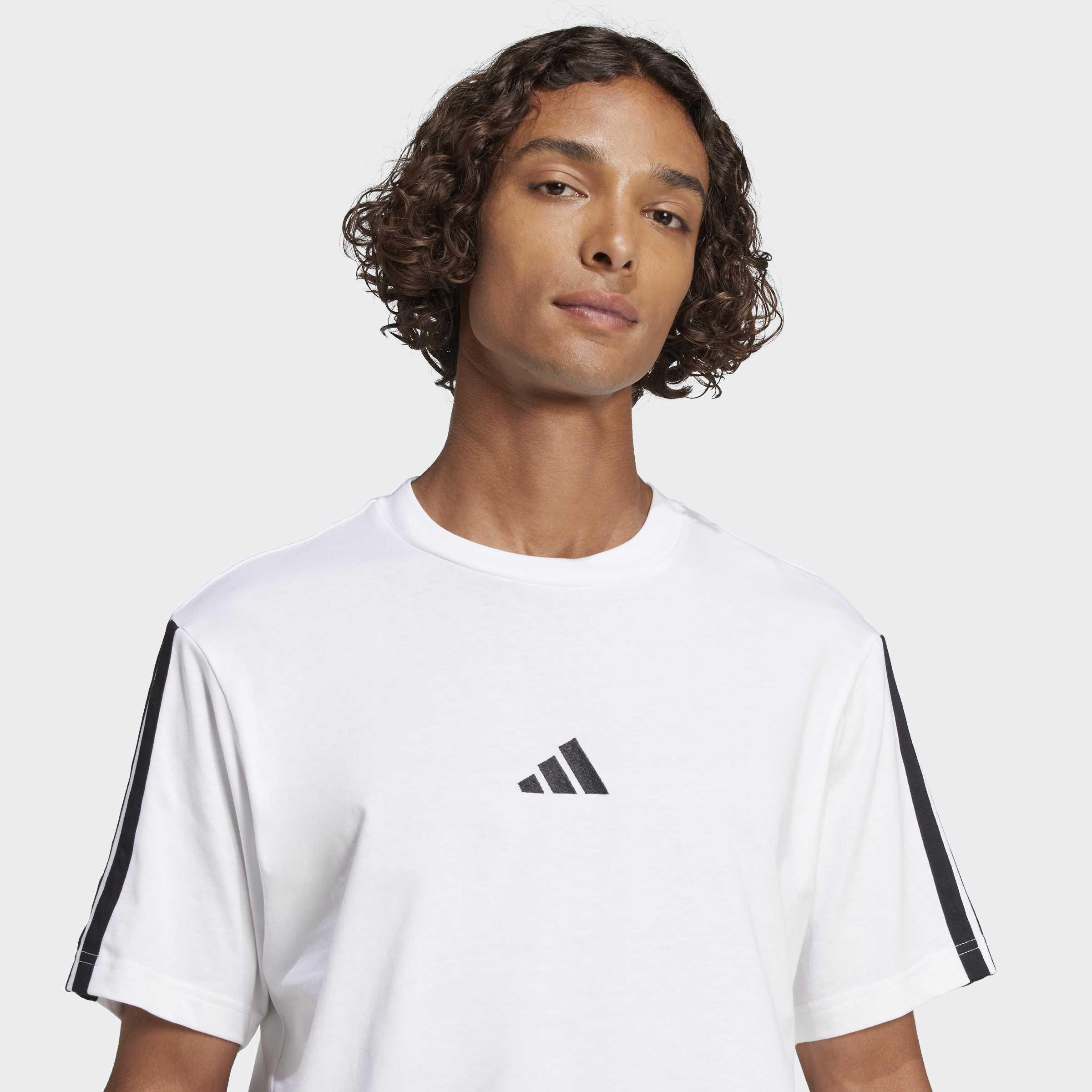 Essentials 3-Stripes Single Jersey T-Shirt, White, A701_ONE, large image number 3