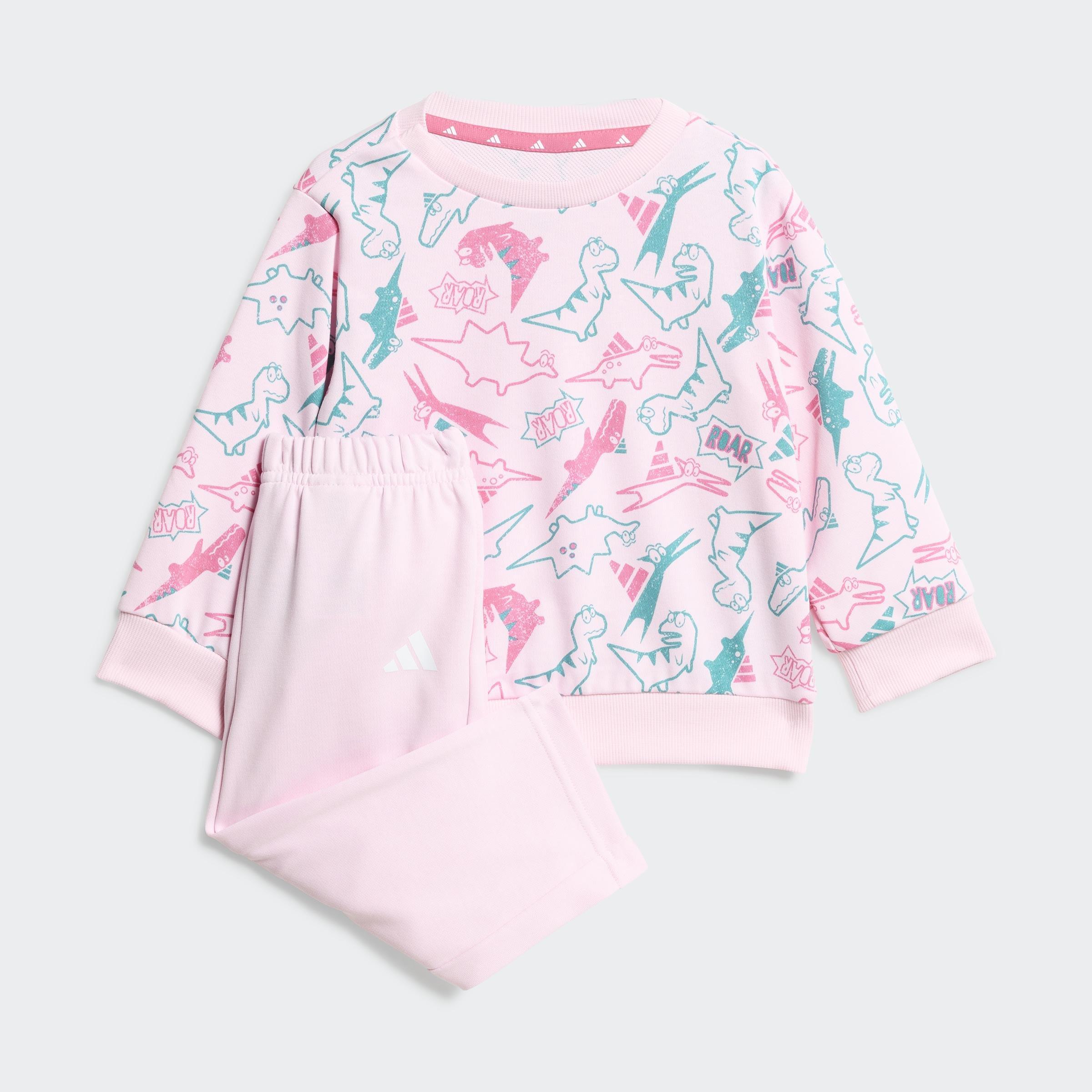 Kids Unisex Seasonal Essentials Adiraptor French Terry Jogger Set, Pink, A701_ONE, large image number 0