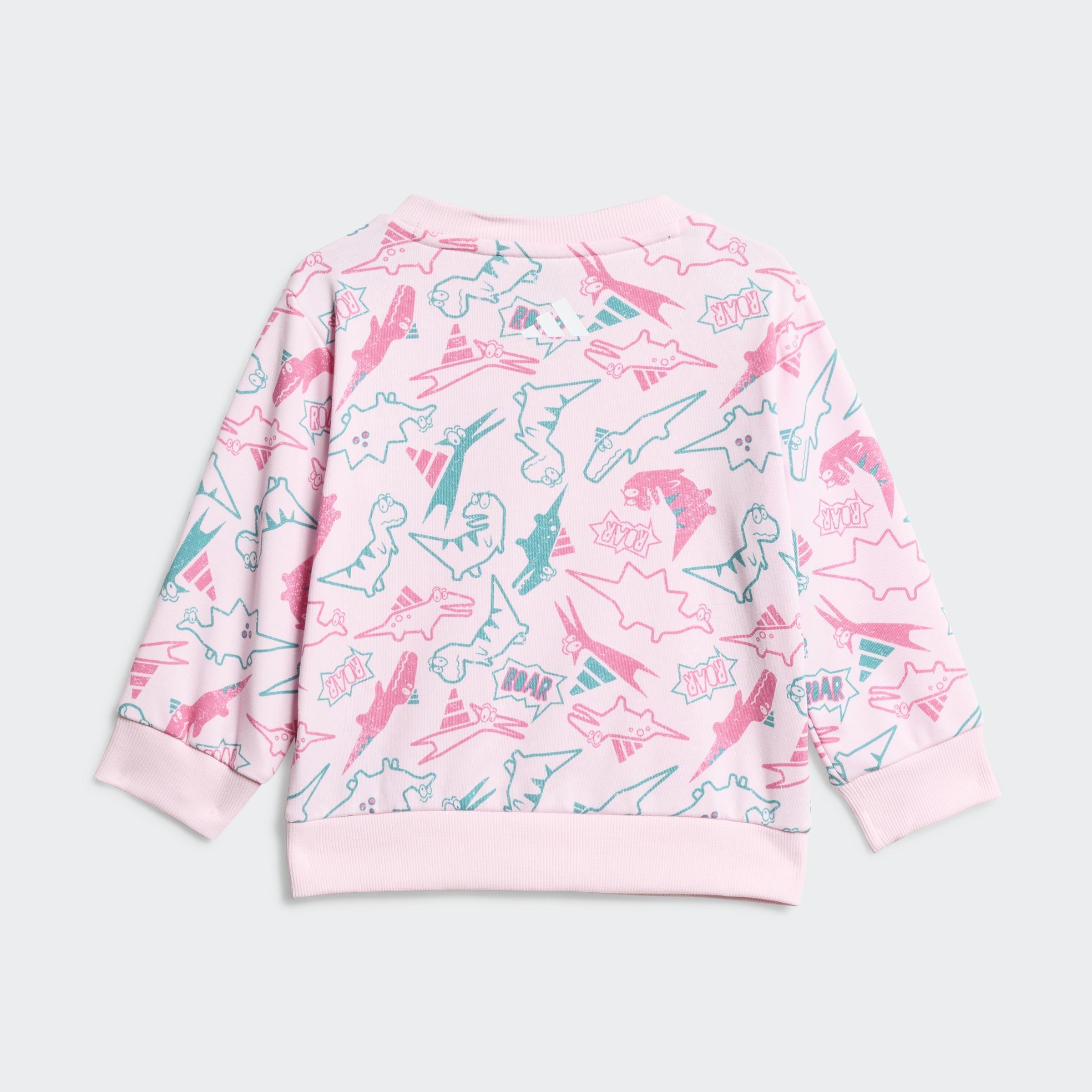 Kids Unisex Seasonal Essentials Adiraptor French Terry Jogger Set, Pink, A701_ONE, large image number 2