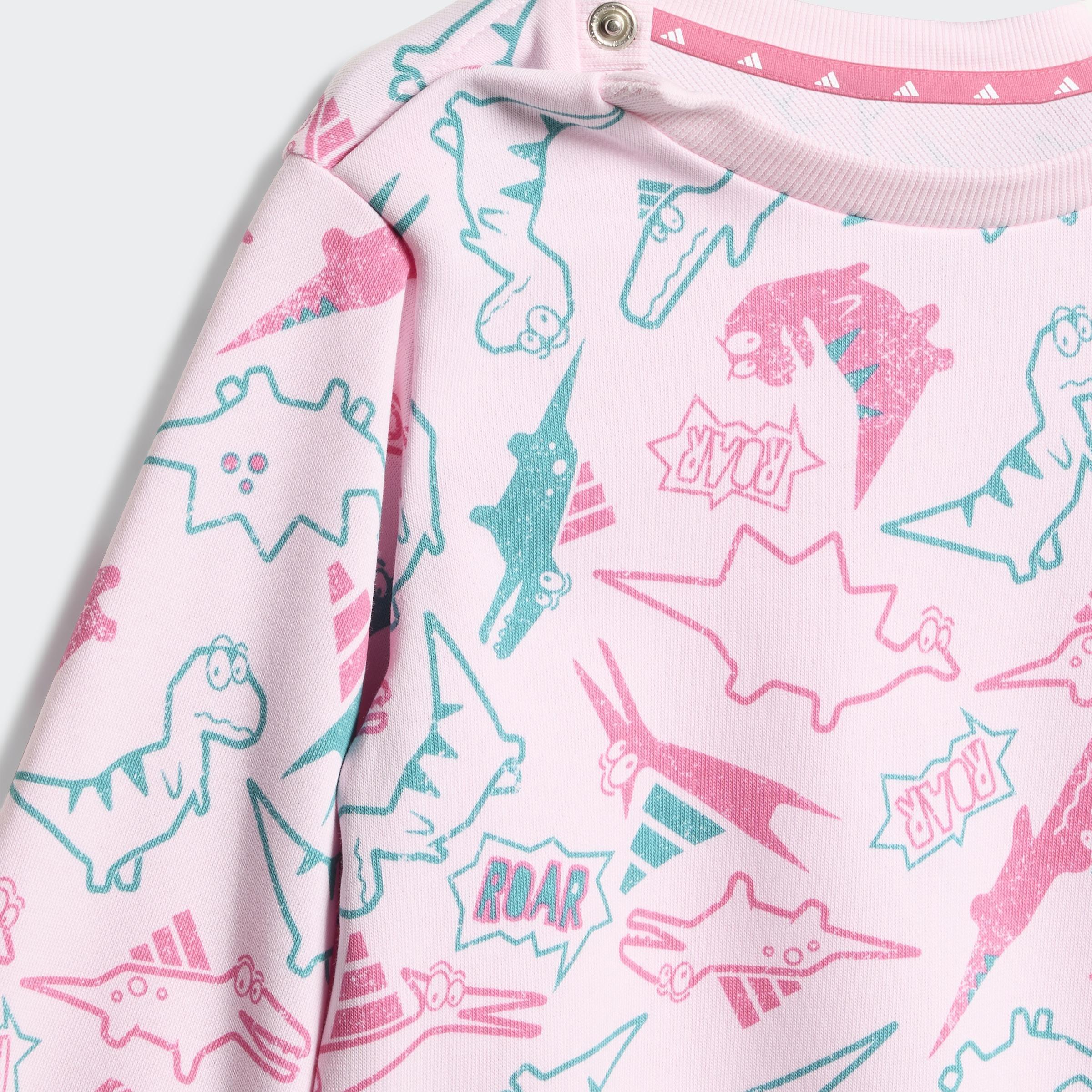 Kids Unisex Seasonal Essentials Adiraptor French Terry Jogger Set, Pink, A701_ONE, large image number 4