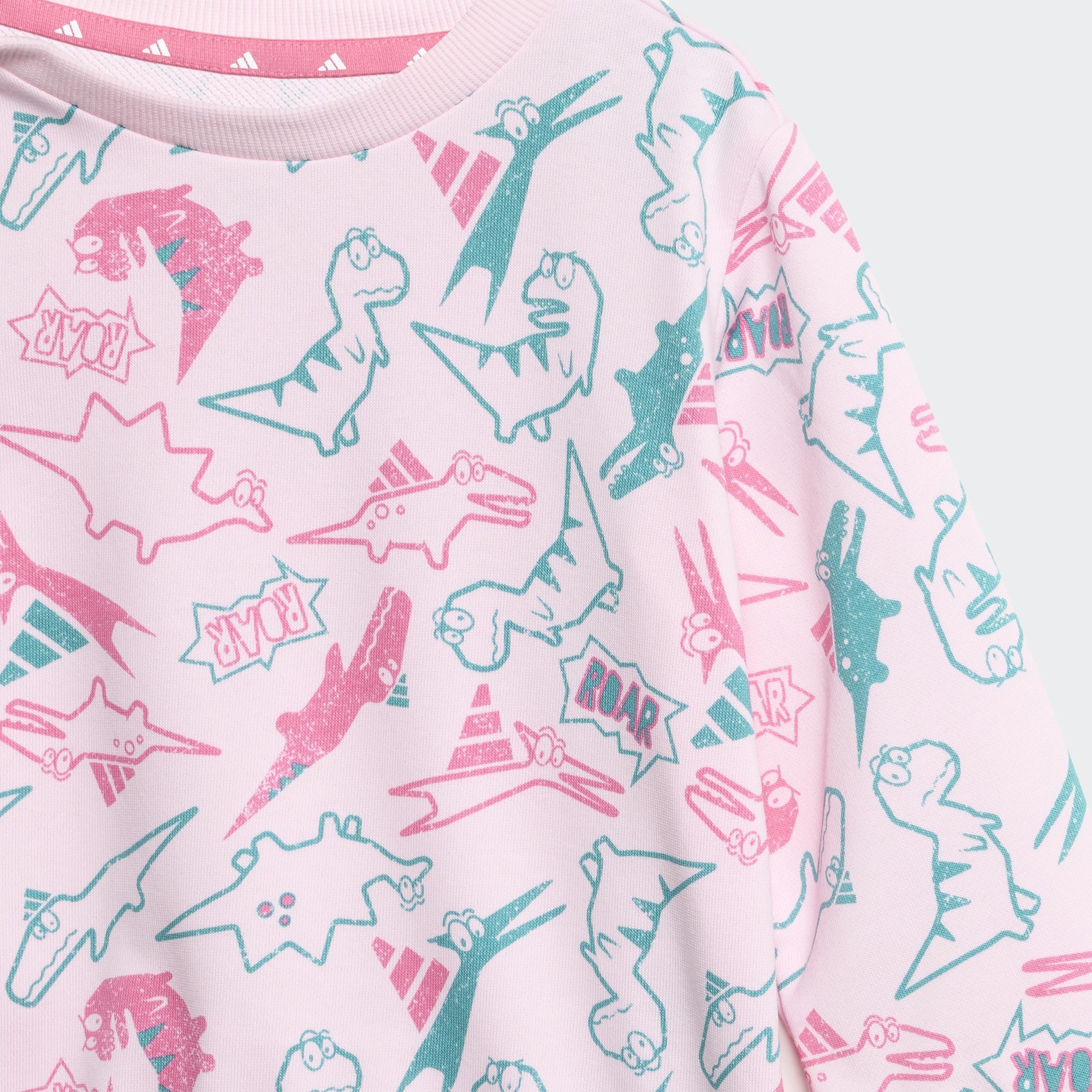 Kids Unisex Seasonal Essentials Adiraptor French Terry Jogger Set, Pink, A701_ONE, large image number 5