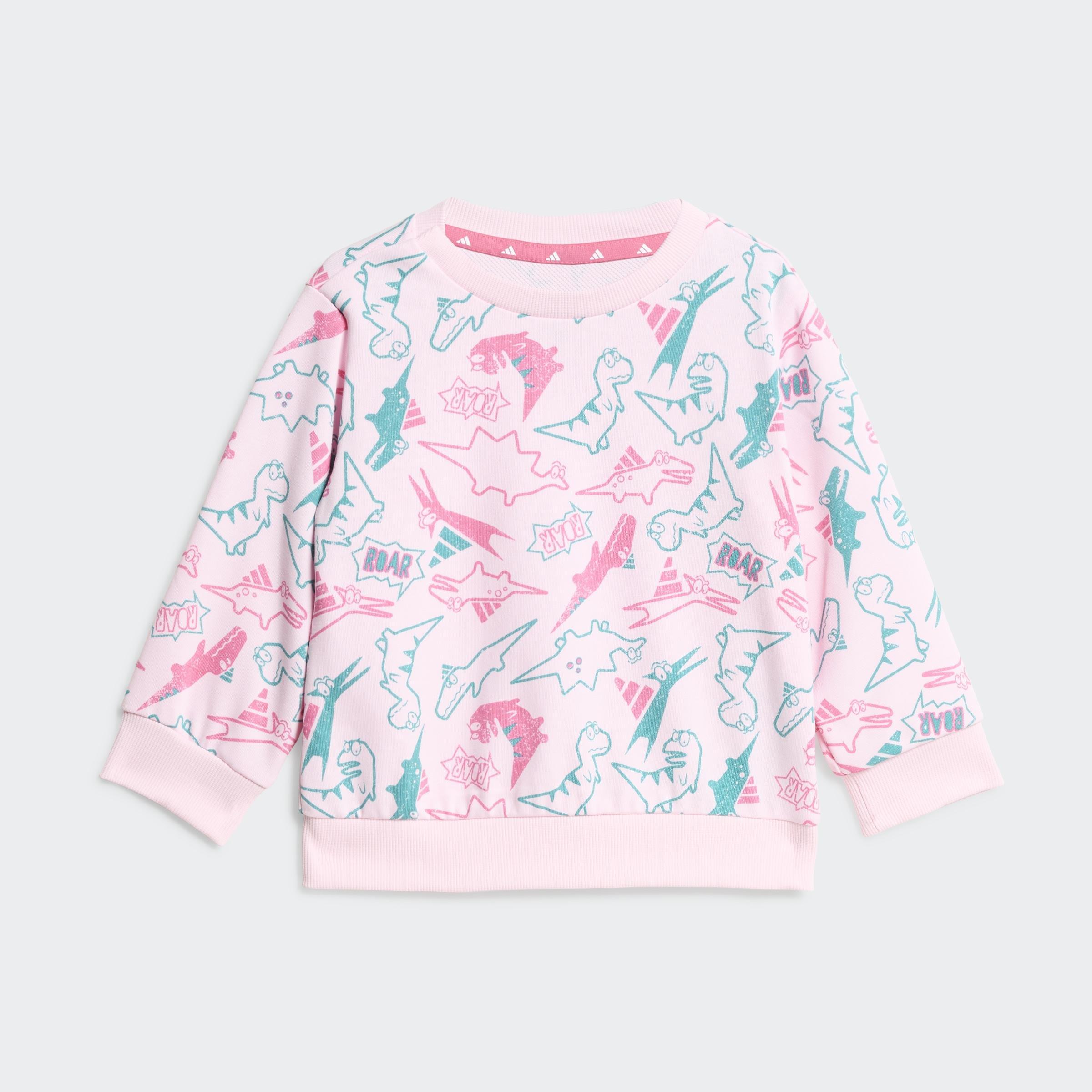 Kids Unisex Seasonal Essentials Adiraptor French Terry Jogger Set, Pink, A701_ONE, large image number 6