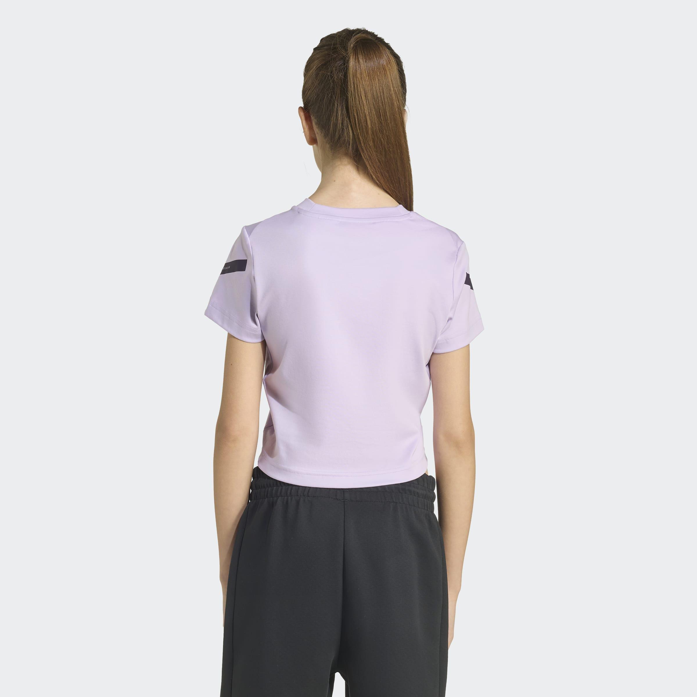 Kids adidas Z.N.E. Fitted Crop T-Shirt, Purple, A701_ONE, medium