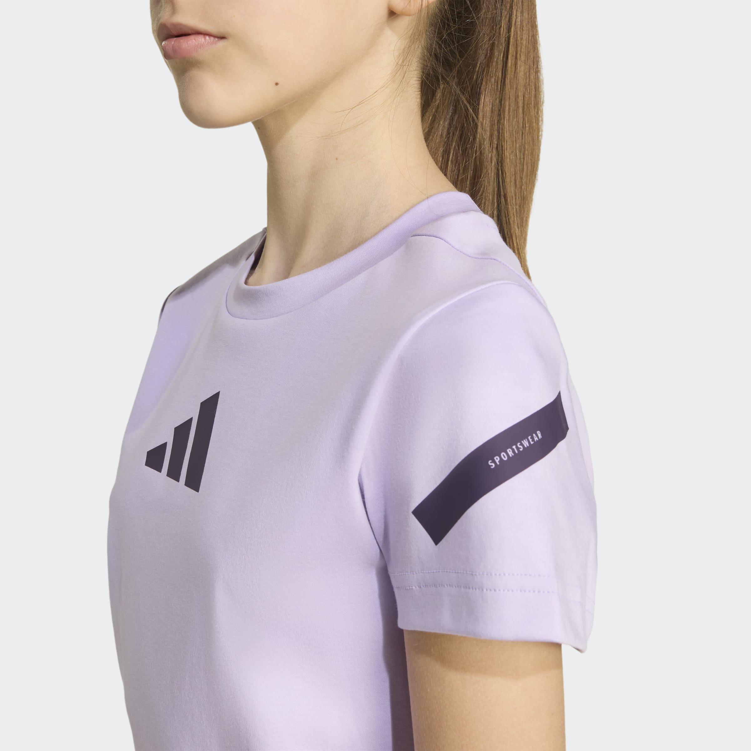 Kids adidas Z.N.E. Fitted Crop T-Shirt, Purple, A701_ONE, medium