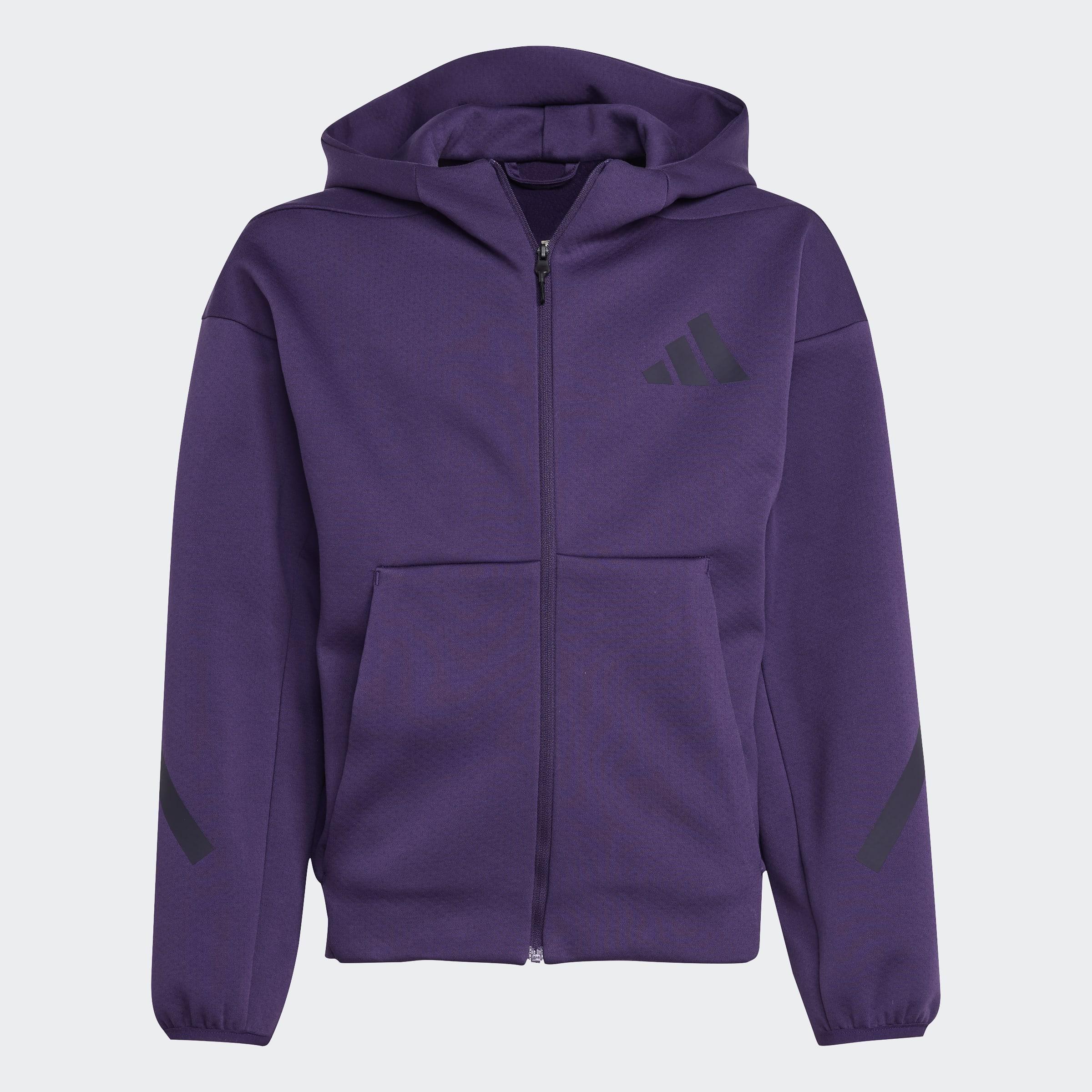 Kids Unisex adidas Z.N.E. Full-Zip Hooded Track Jacket, Purple, A701_ONE, large image number 0