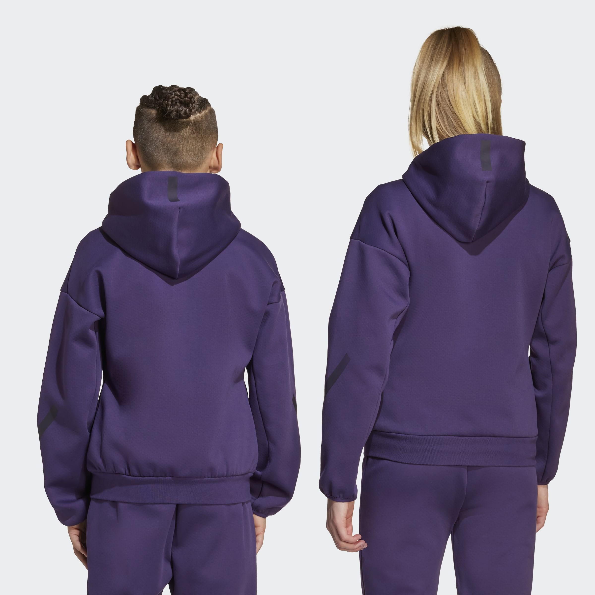 Kids Unisex adidas Z.N.E. Full-Zip Hooded Track Jacket, Purple, A701_ONE, large image number 1