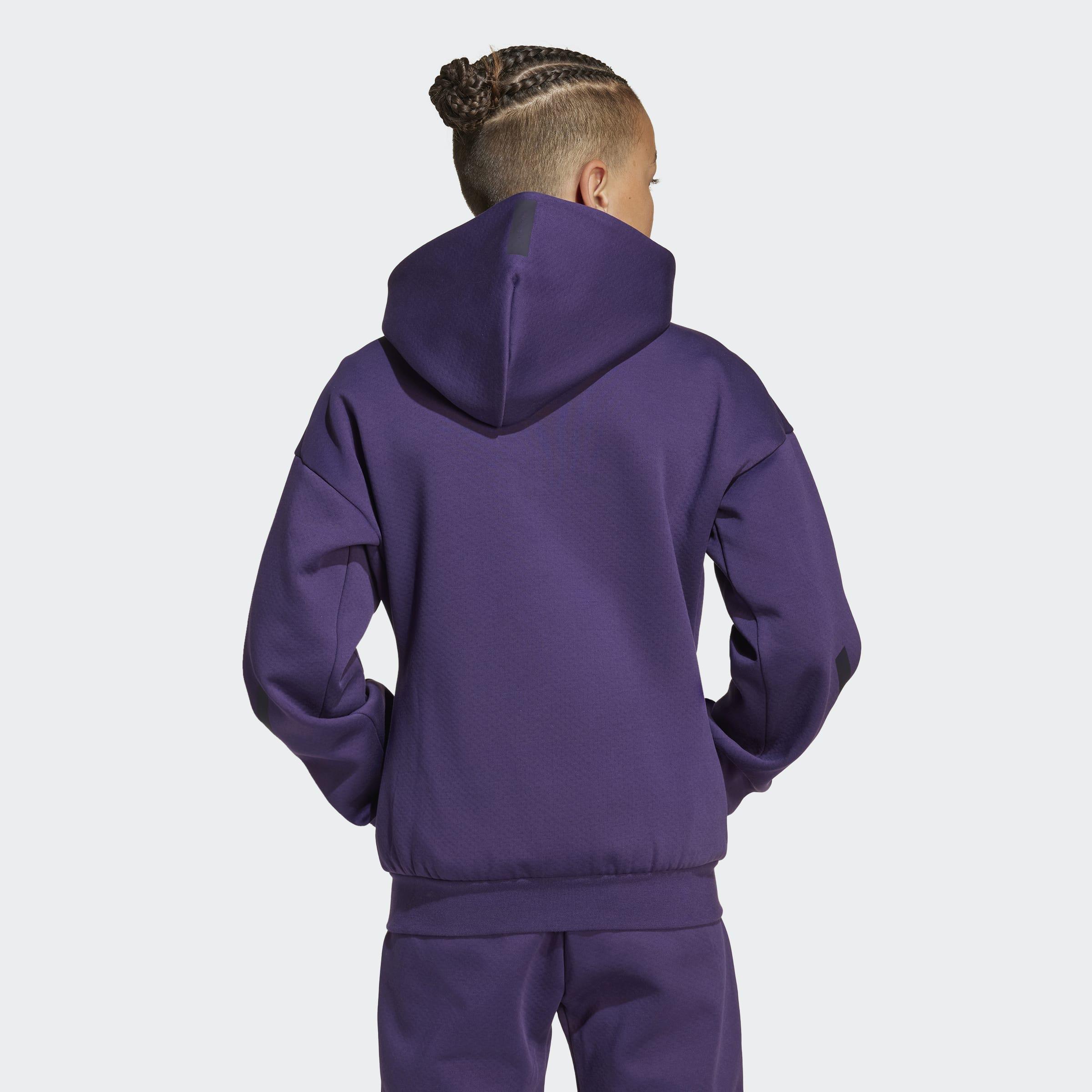 Kids Unisex adidas Z.N.E. Full-Zip Hooded Track Jacket, Purple, A701_ONE, large image number 2