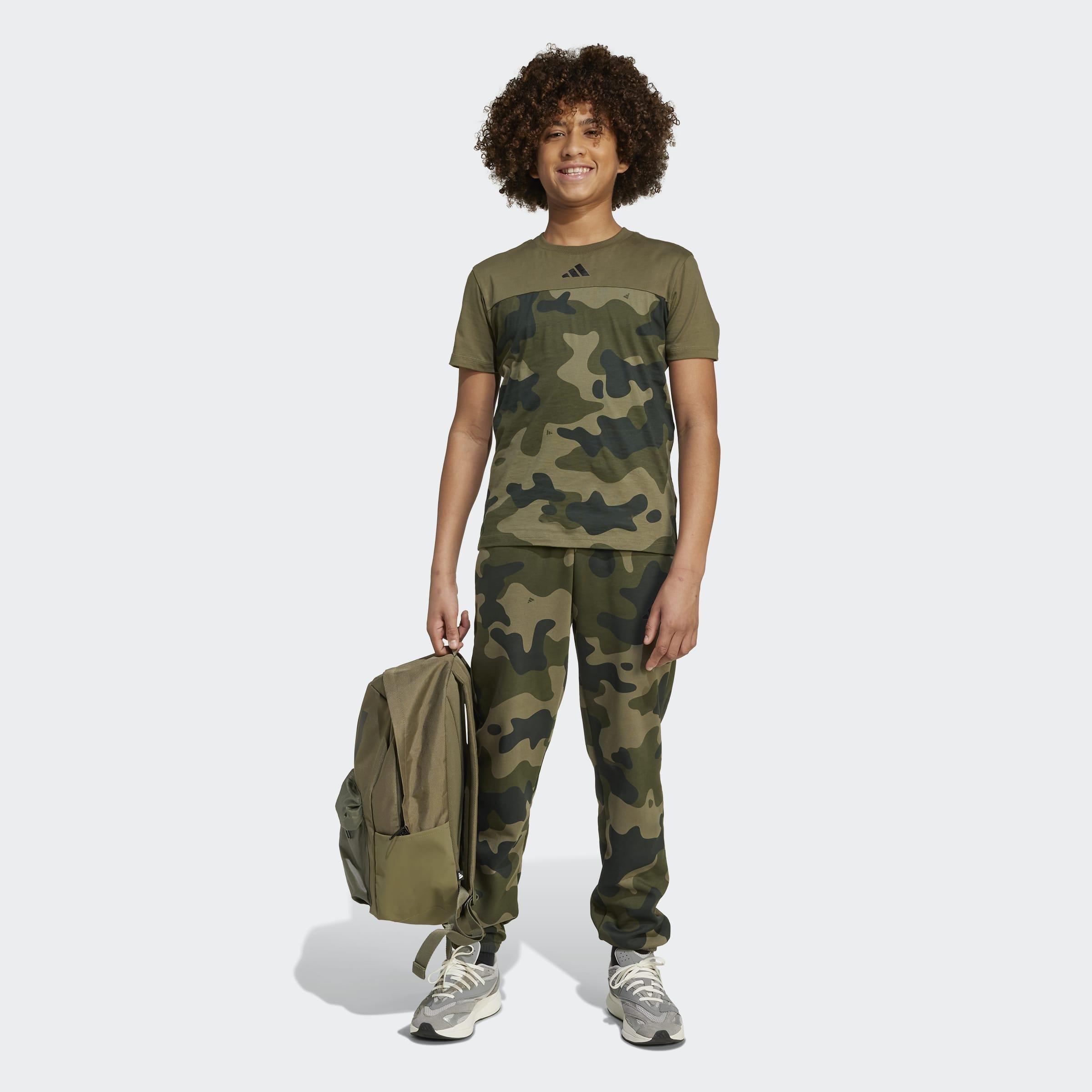 Kids Unisex Seasonal Essentials Camo Cotton T-Shirt, Green, A701_ONE, large image number 7