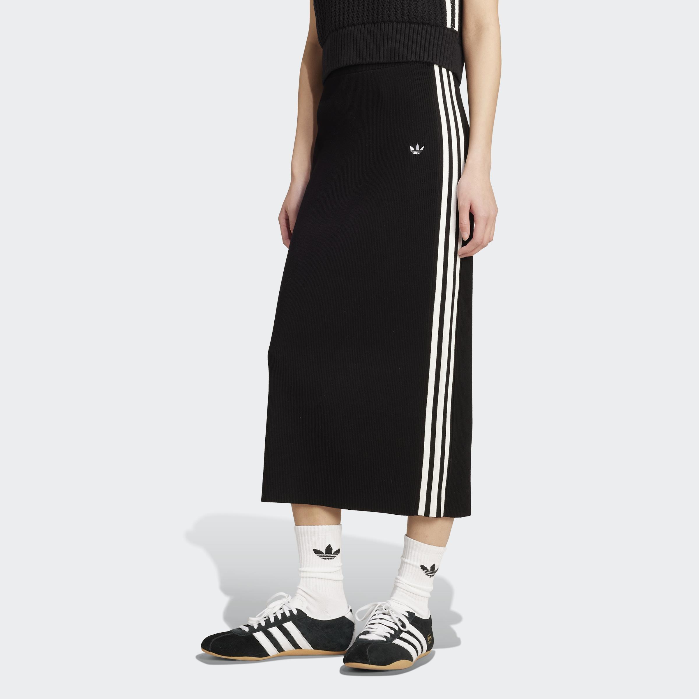 Adicolor Knit 3-Stripes Skirt, Black, A701_ONE, large image number 4