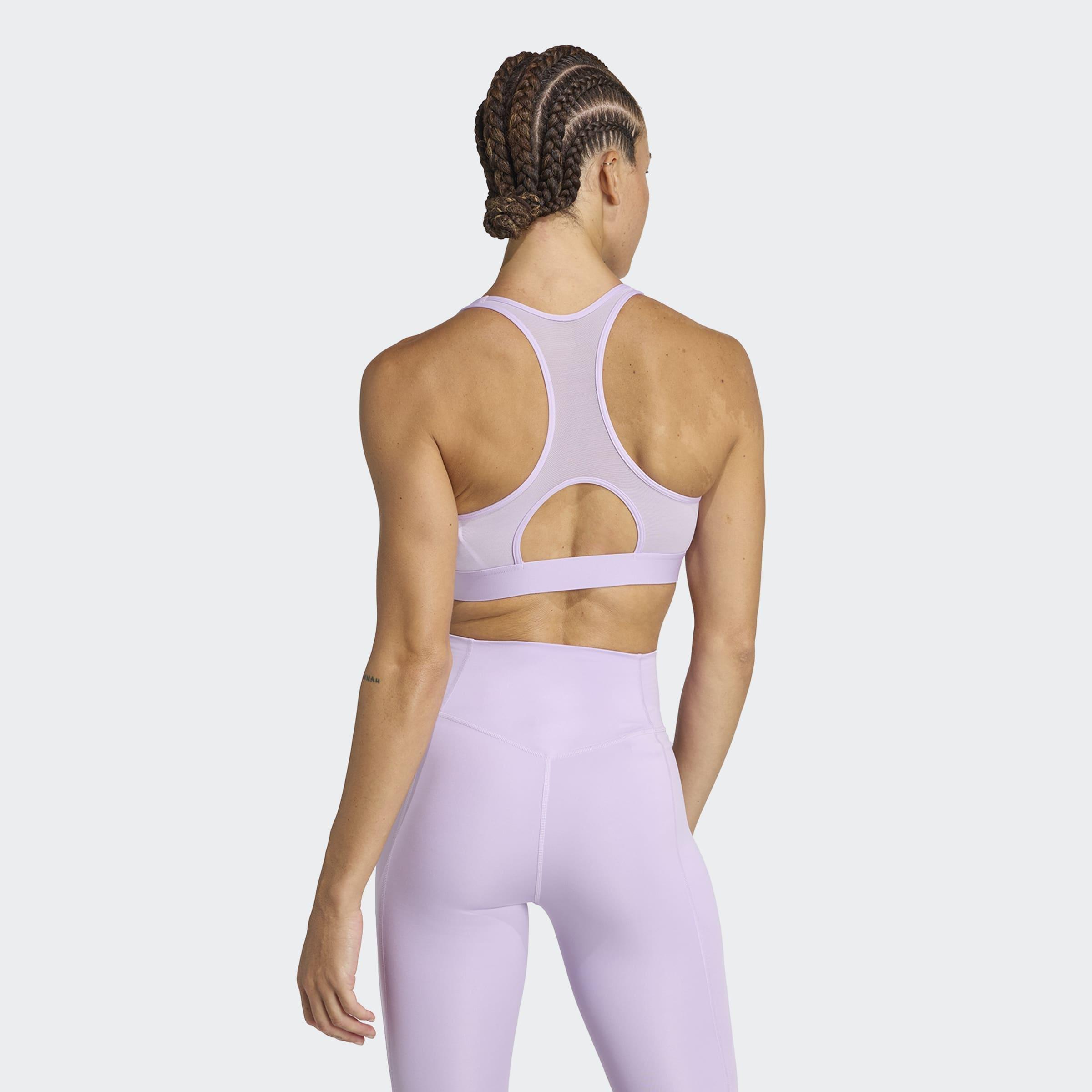 Powerreact Training Medium-Support Zip Bra, Purple, A701_ONE, large image number 1