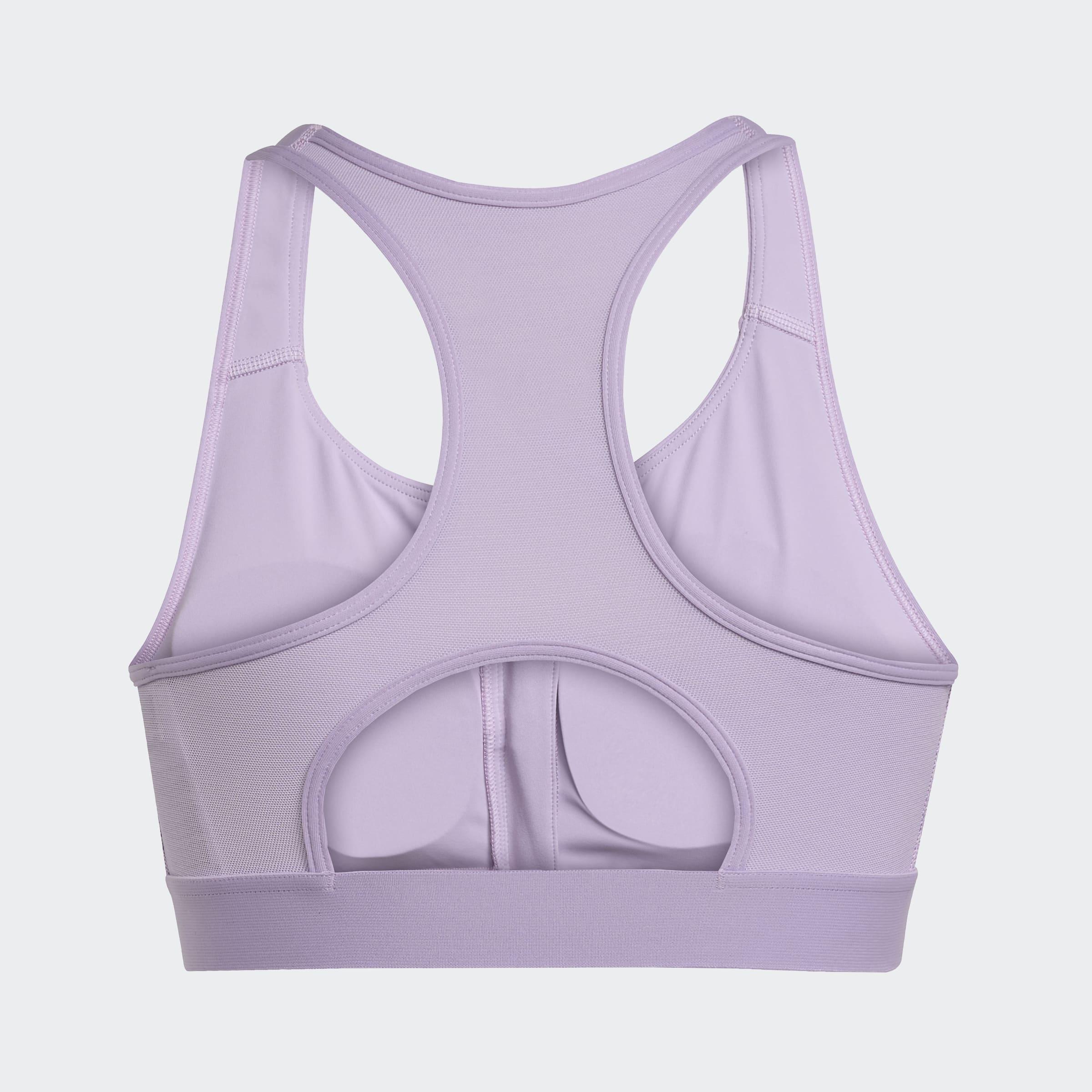 Powerreact Training Medium-Support Zip Bra, Purple, A701_ONE, large image number 2