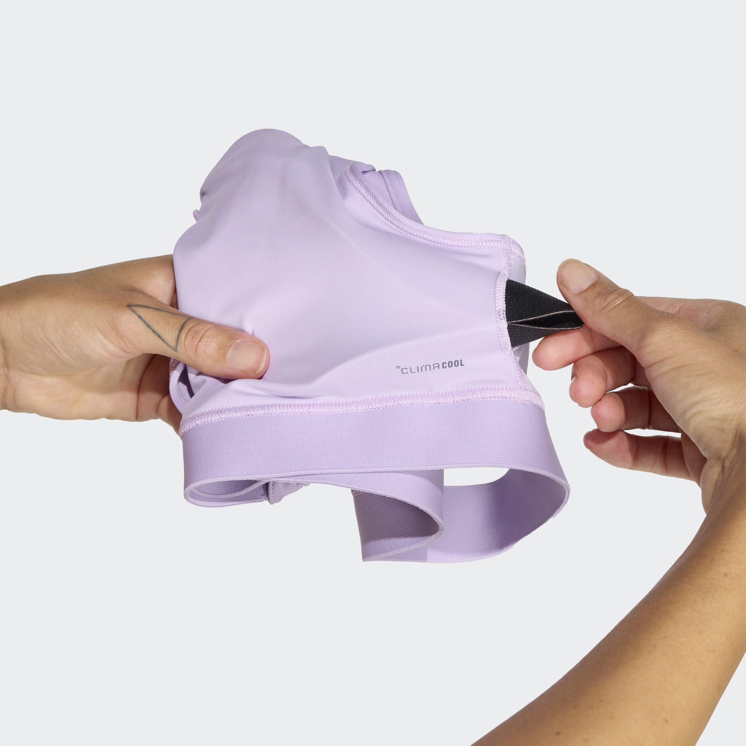 Powerreact Training Medium-Support Zip Bra, Purple, A701_ONE, large image number 4