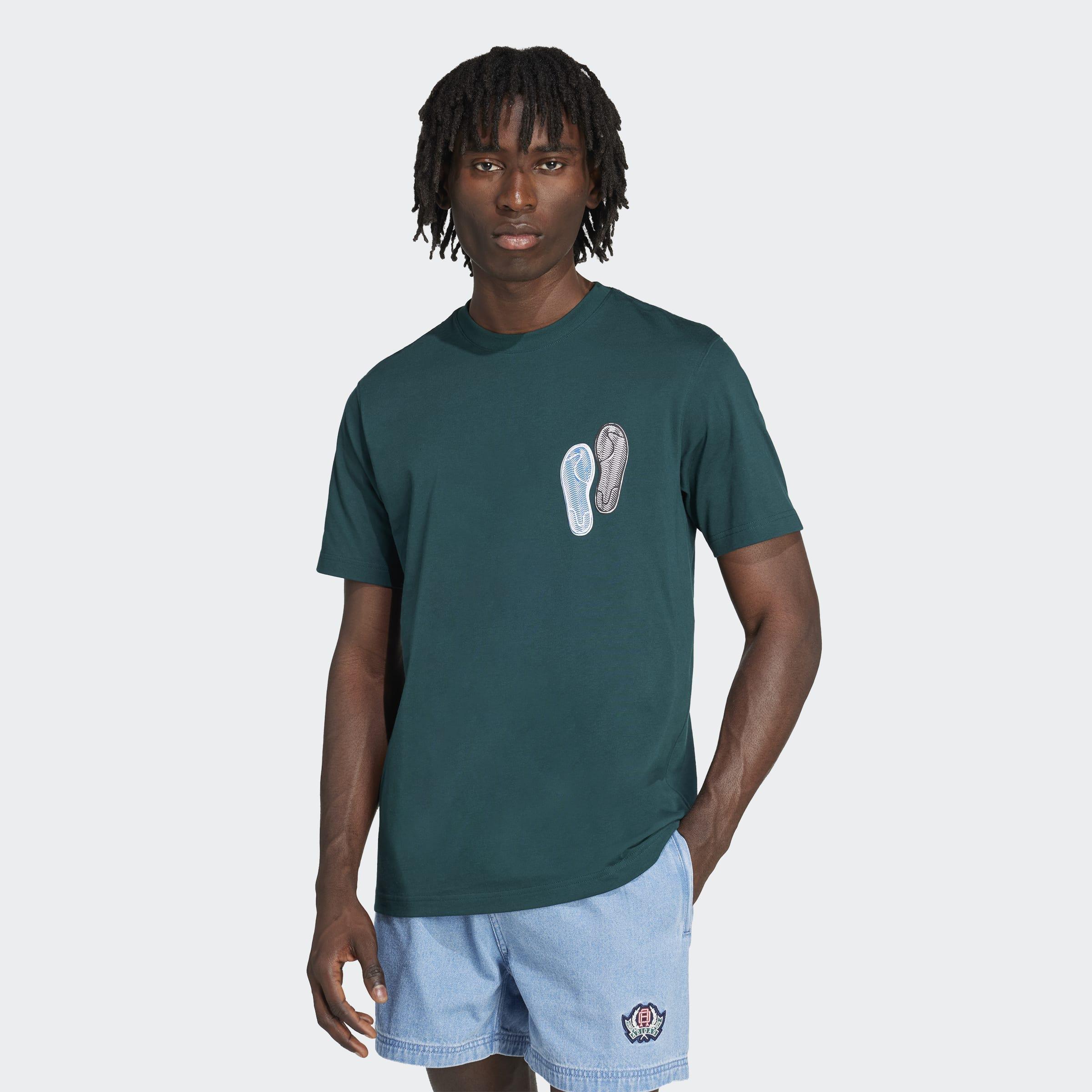 Trefoil Series Loose T-Shirt, Green, A701_ONE, large image number 4