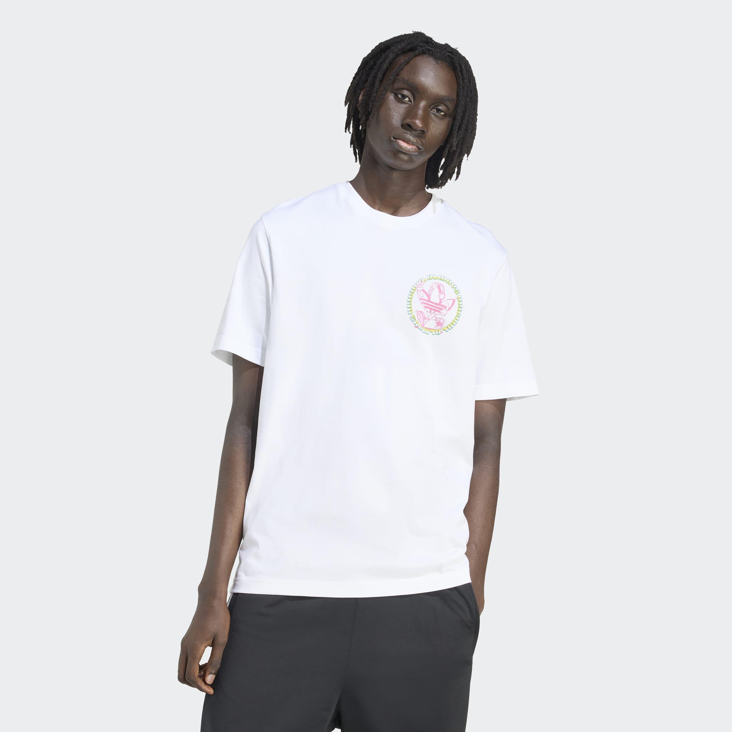 Trefoil Series Loose T-Shirt, White, A701_ONE, large image number 4