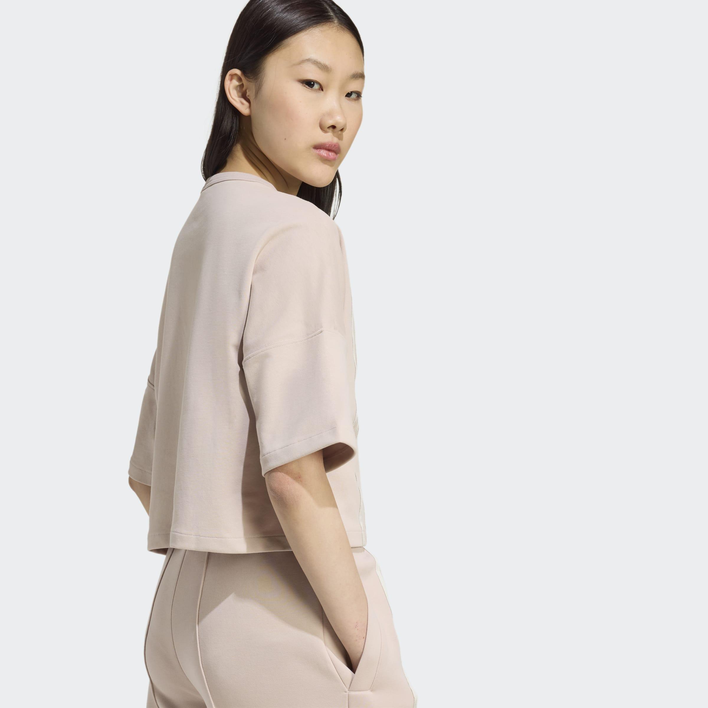 Off Placed 3-Stripes T-Shirt, Brown, A701_ONE, large image number 3