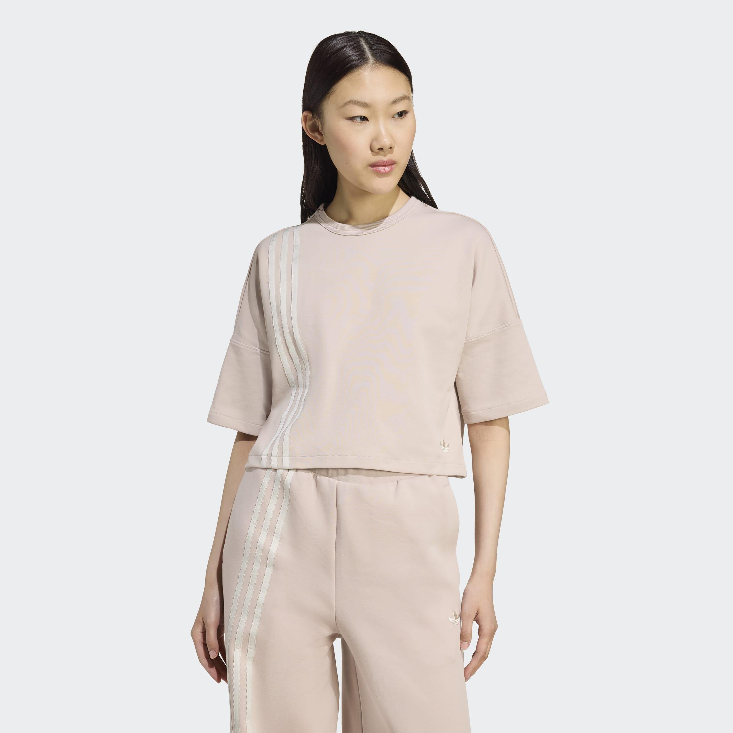 Off Placed 3-Stripes T-Shirt, Brown, A701_ONE, large image number 4