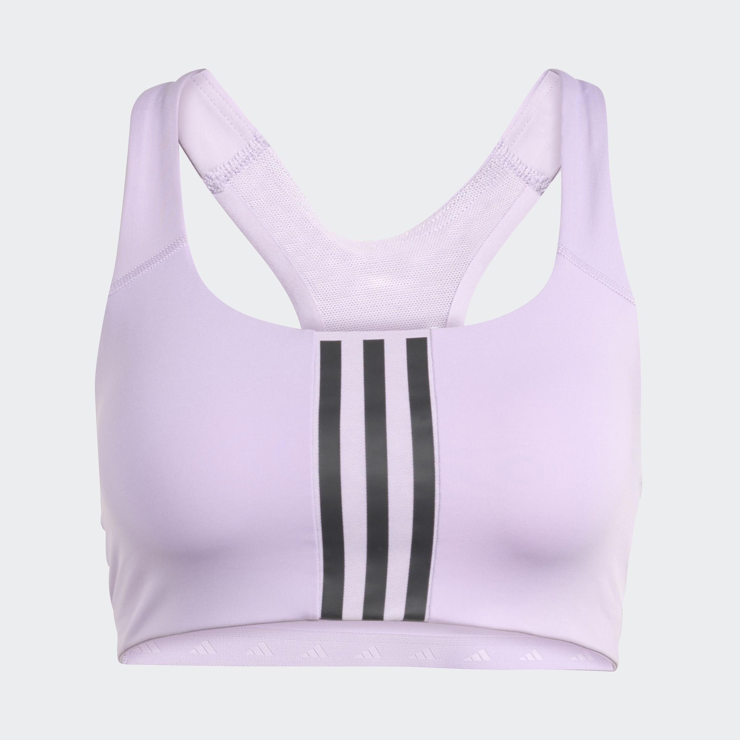 Powerimpact Training Medium-Support 3-Stripes Bra, Purple, A701_ONE, large image number 0